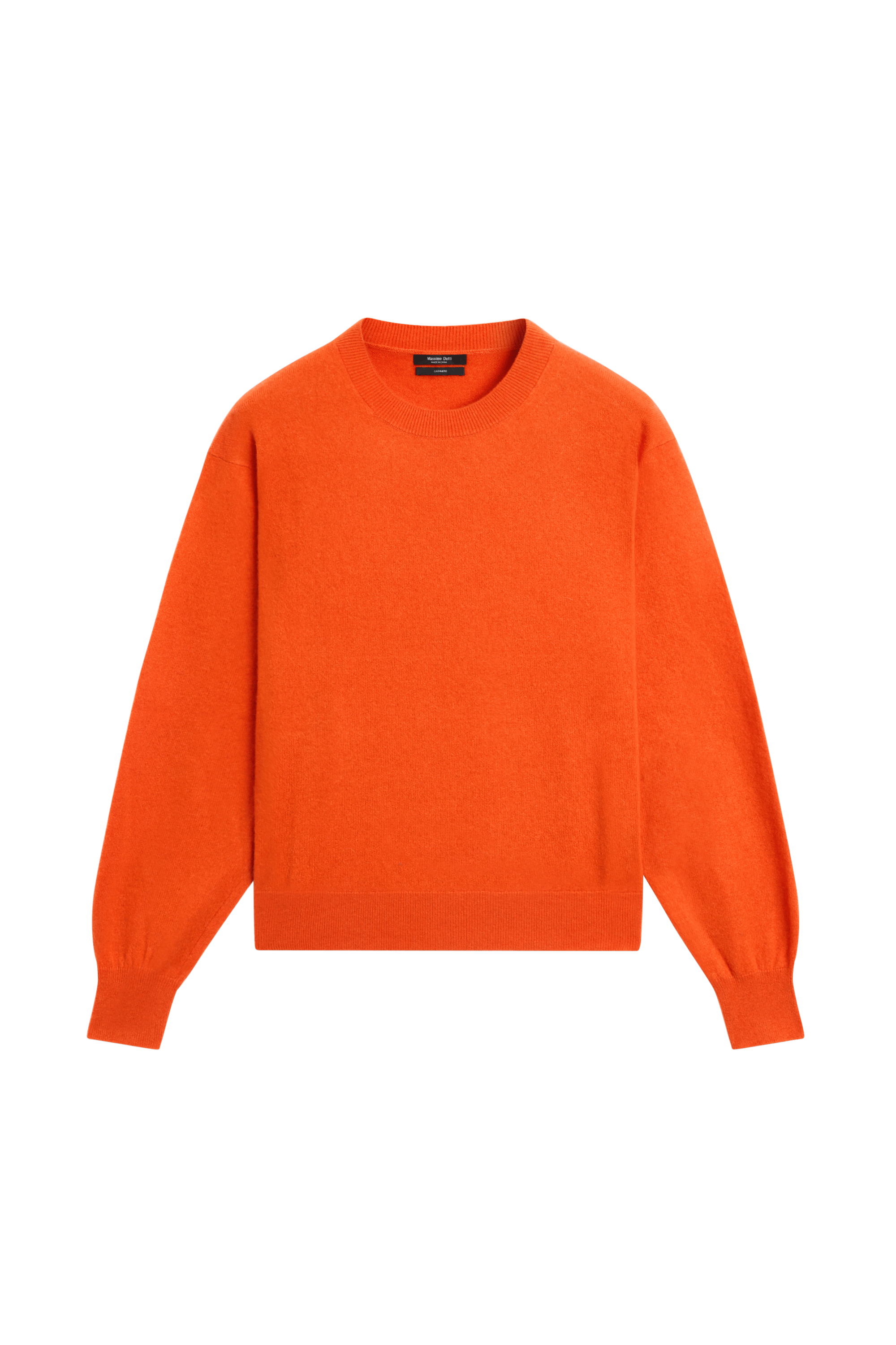 100% cashmere long sleeve sweater - ORANGE