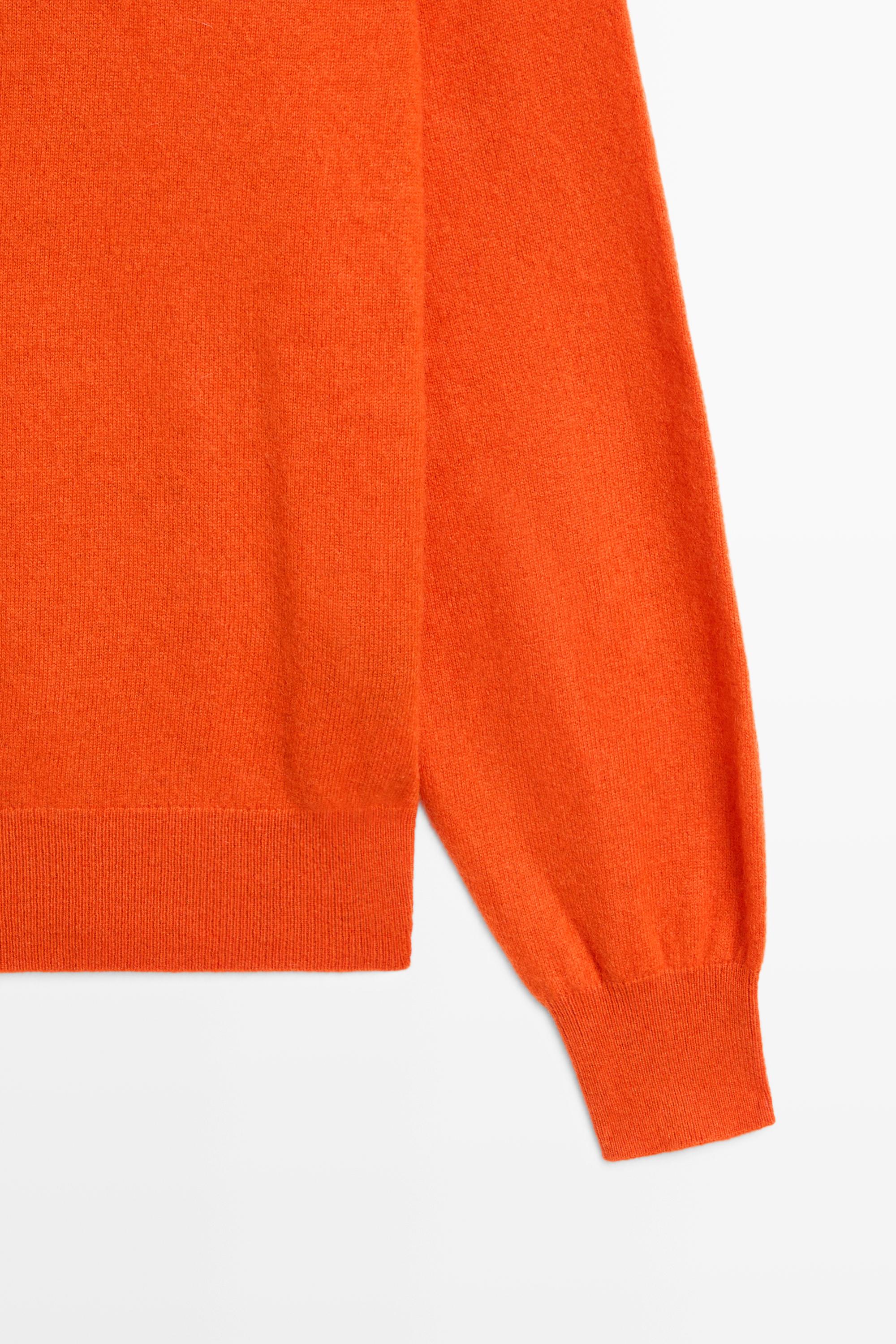 100% cashmere long sleeve sweater - ORANGE