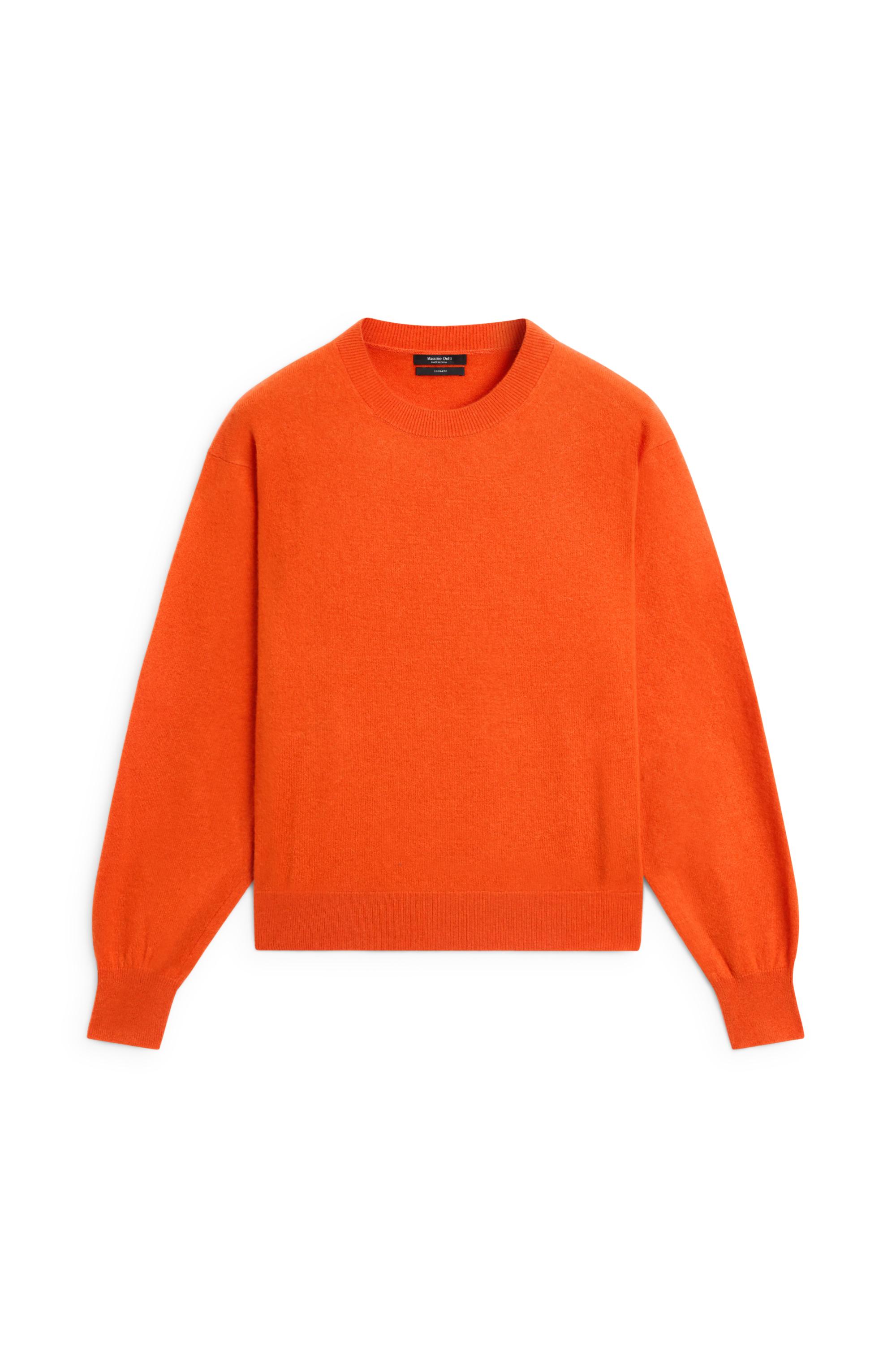 100% cashmere long sleeve sweater - ORANGE