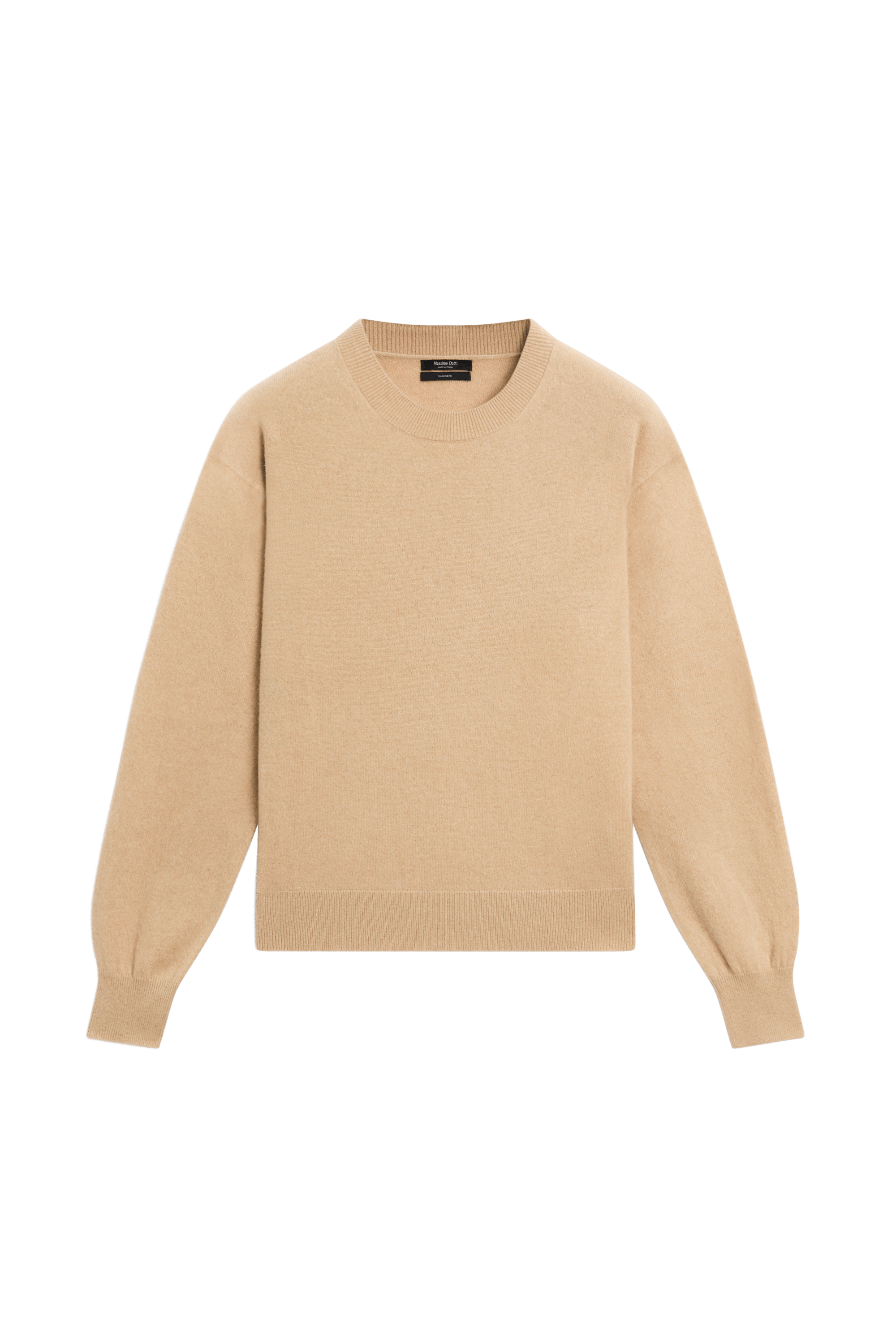 100% cashmere long sleeve sweater - CAMEL