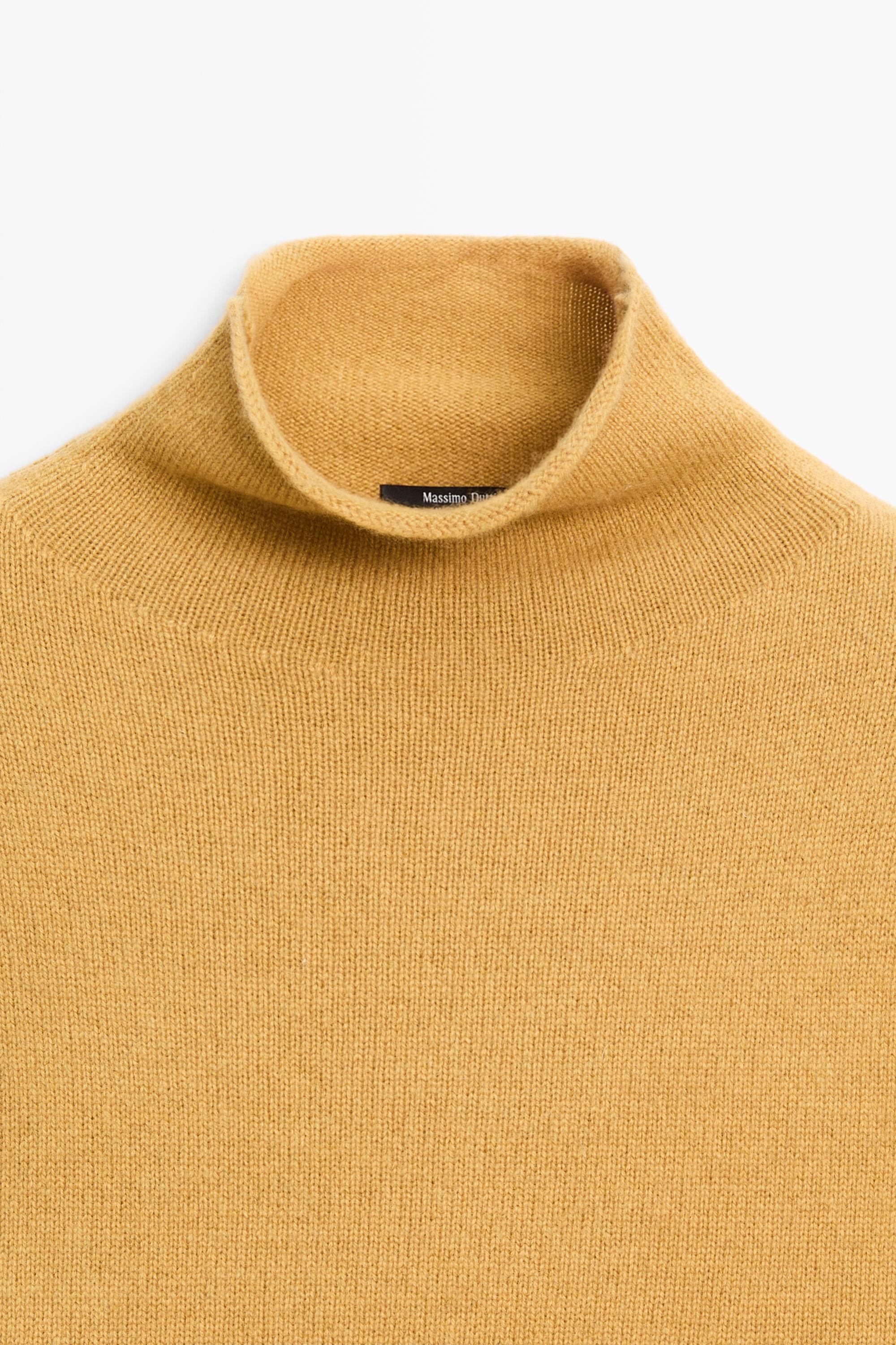 100% cashmere oversize knit sweater - MUSTARD YELLOW
