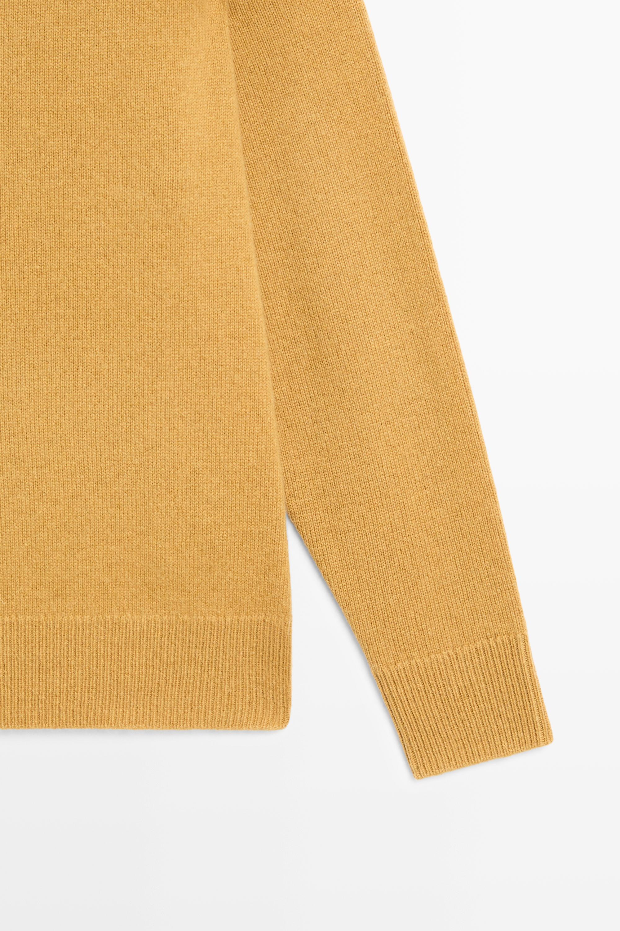 100% cashmere oversize knit sweater - MUSTARD YELLOW