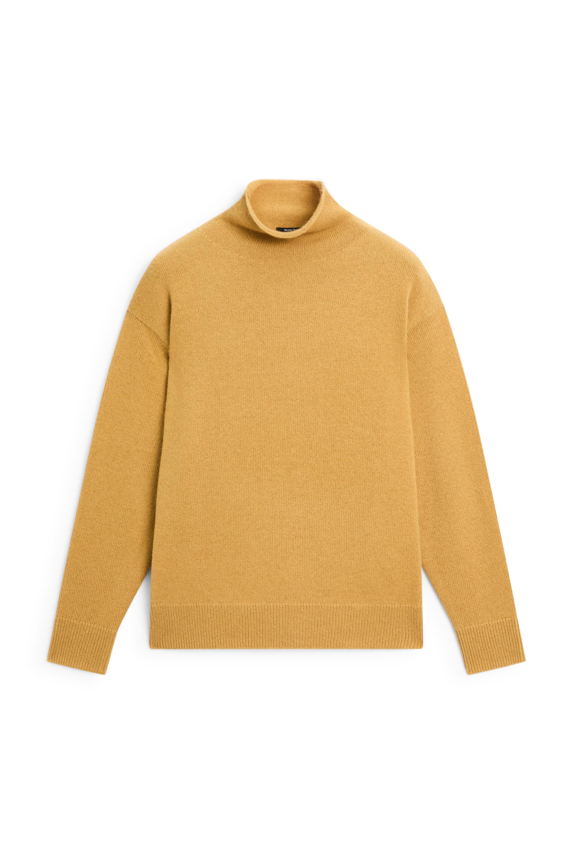 100% cashmere oversize knit sweater - MUSTARD YELLOW