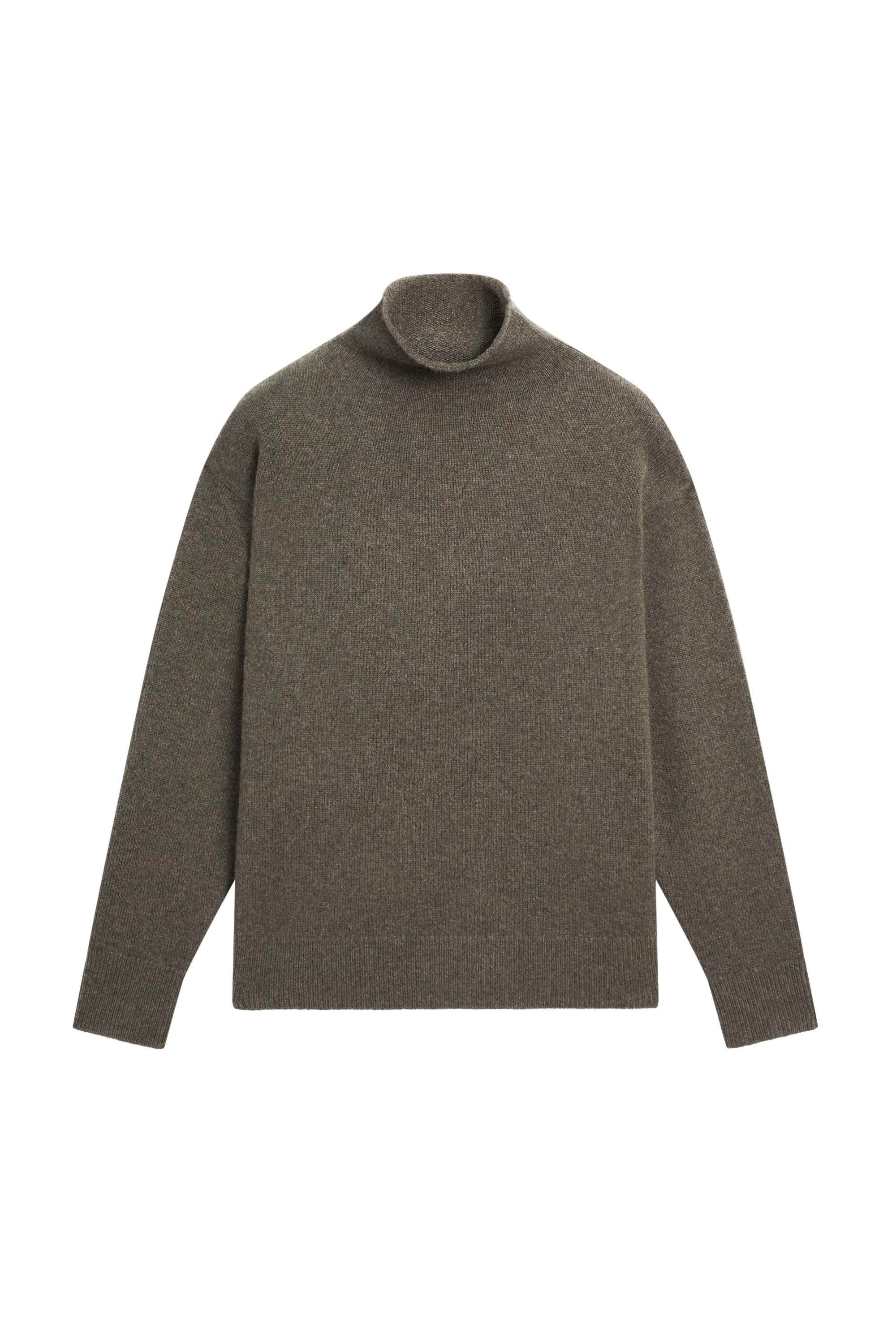 100% cashmere oversize knit sweater - Greyish green