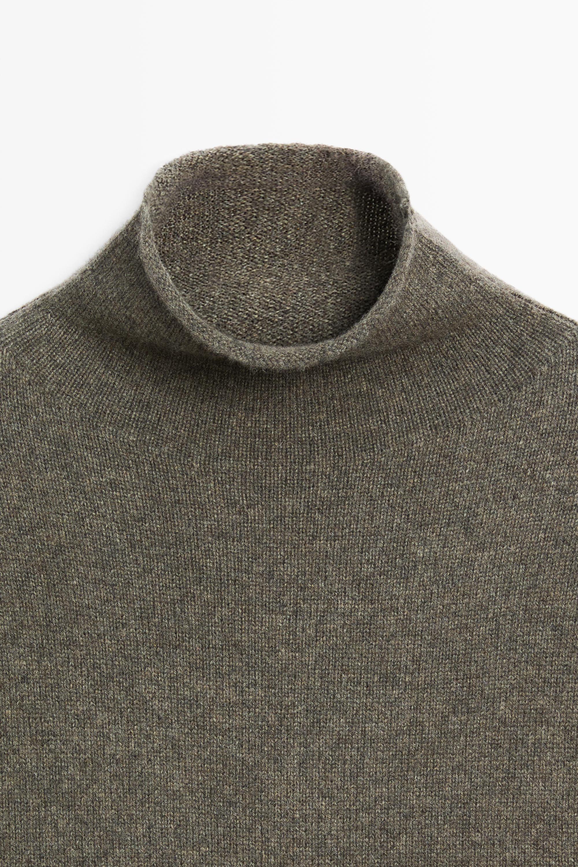 100% cashmere oversize knit sweater - Greyish green