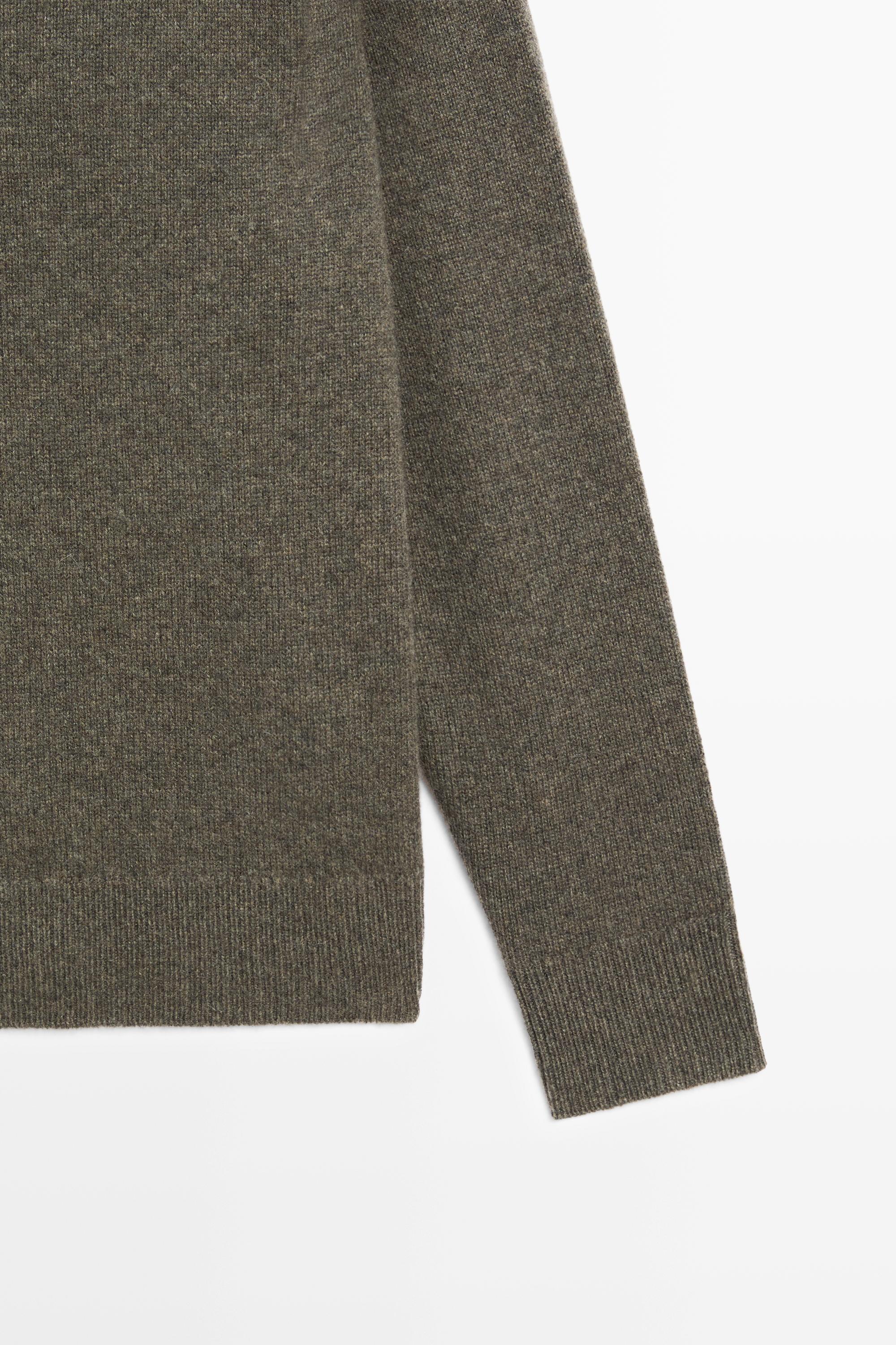 100% cashmere oversize knit sweater - Greyish green