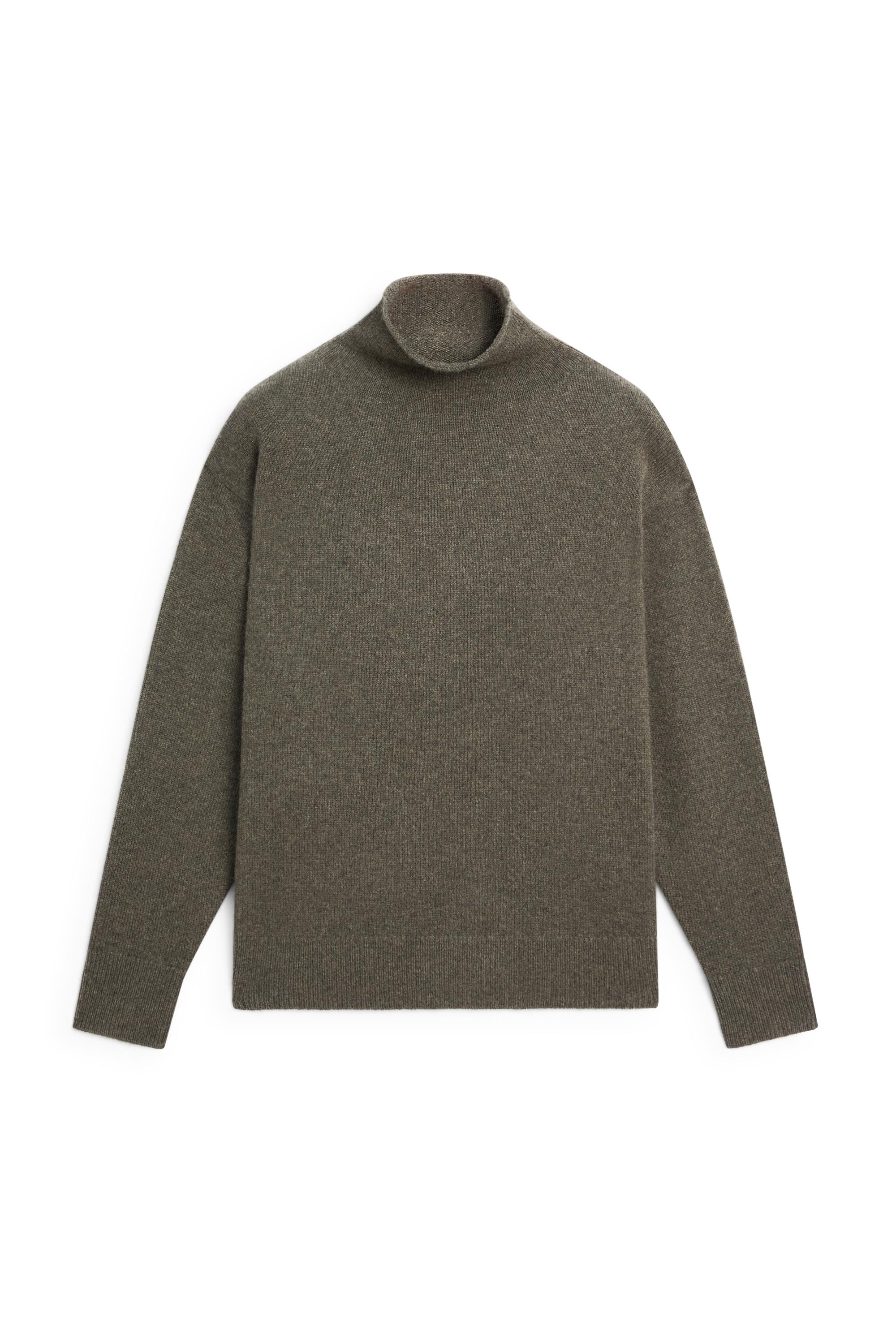 100% cashmere oversize knit sweater - Greyish green