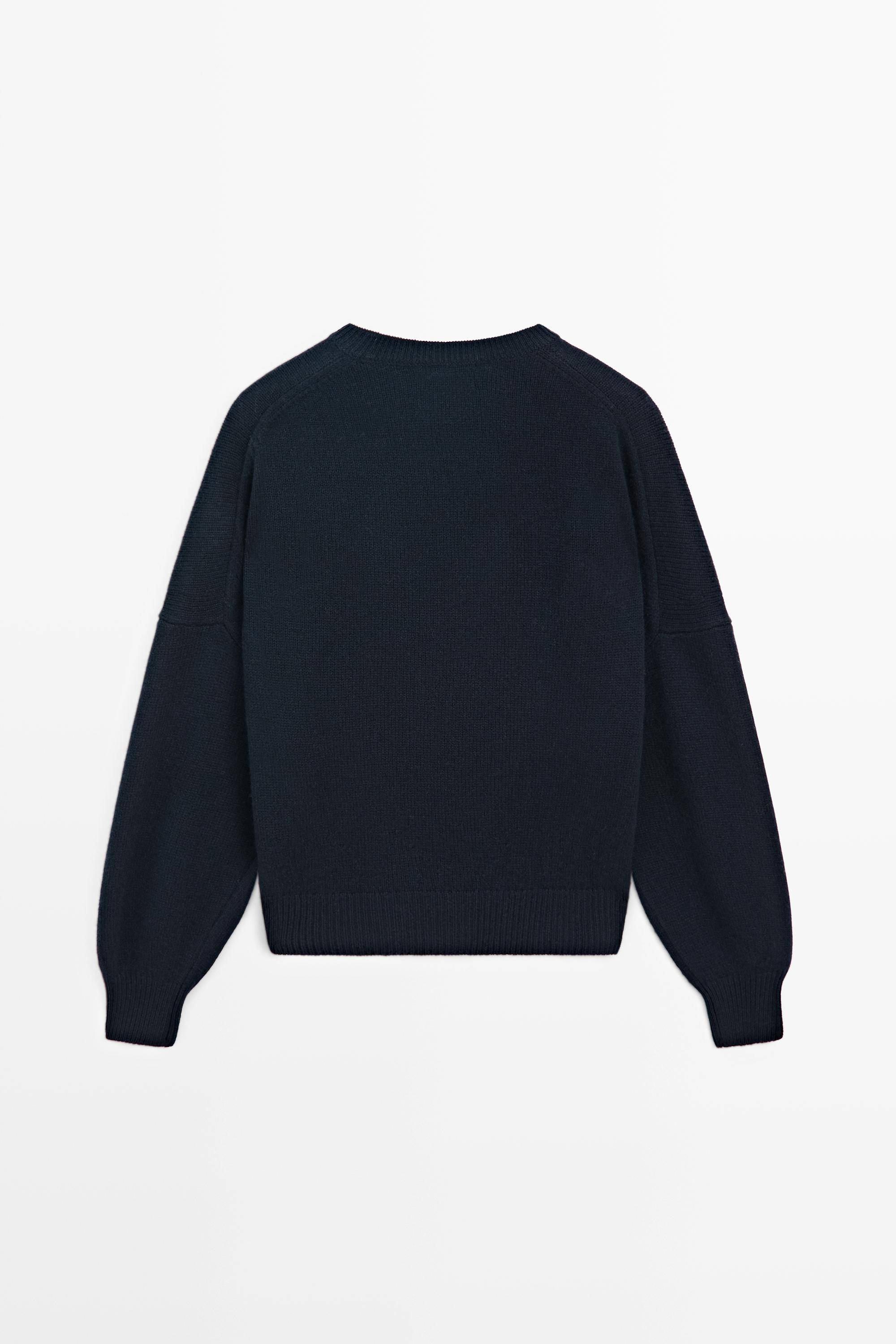 100% wool oversize knit sweater - Dark Blue