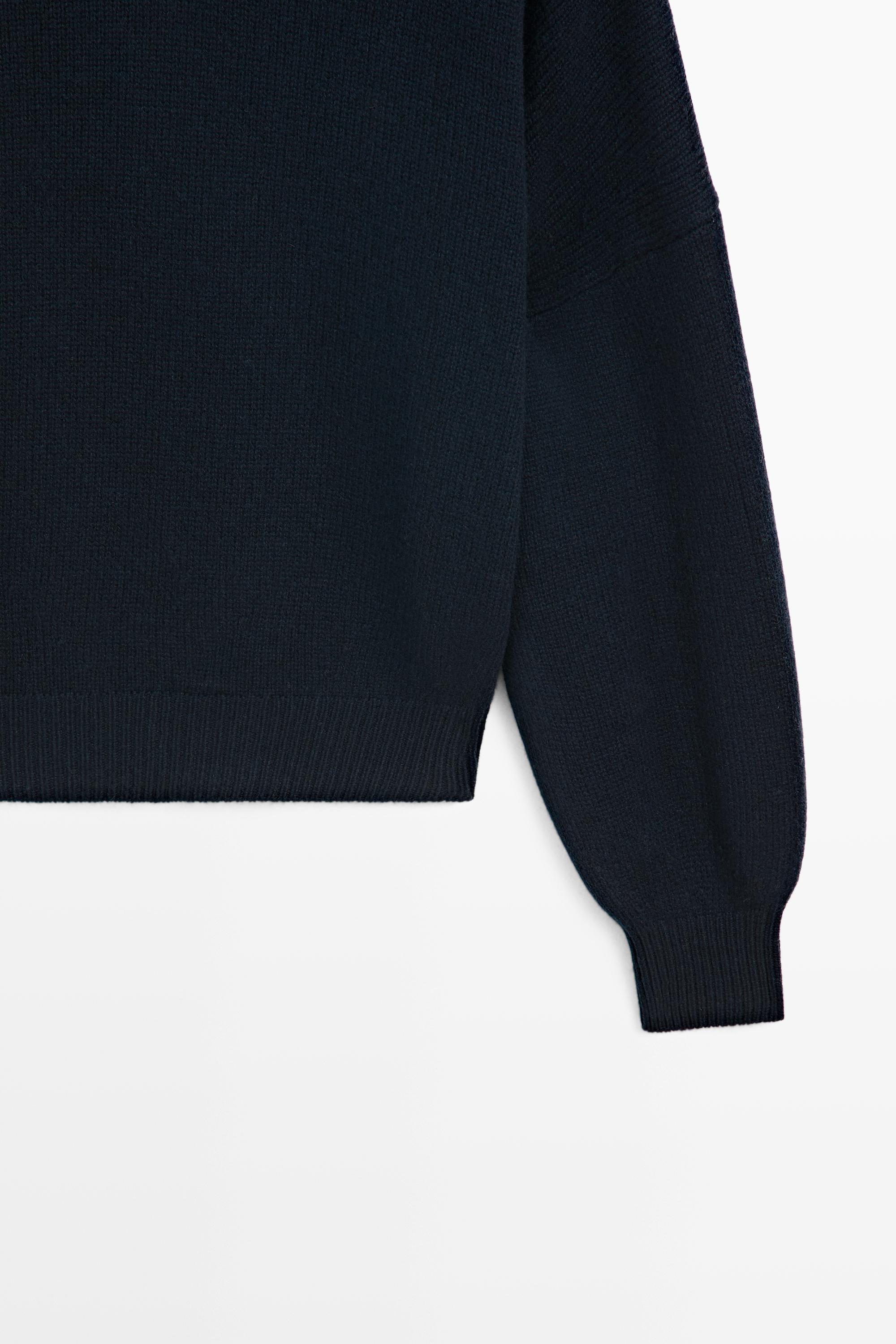 100% wool oversize knit sweater - Dark Blue