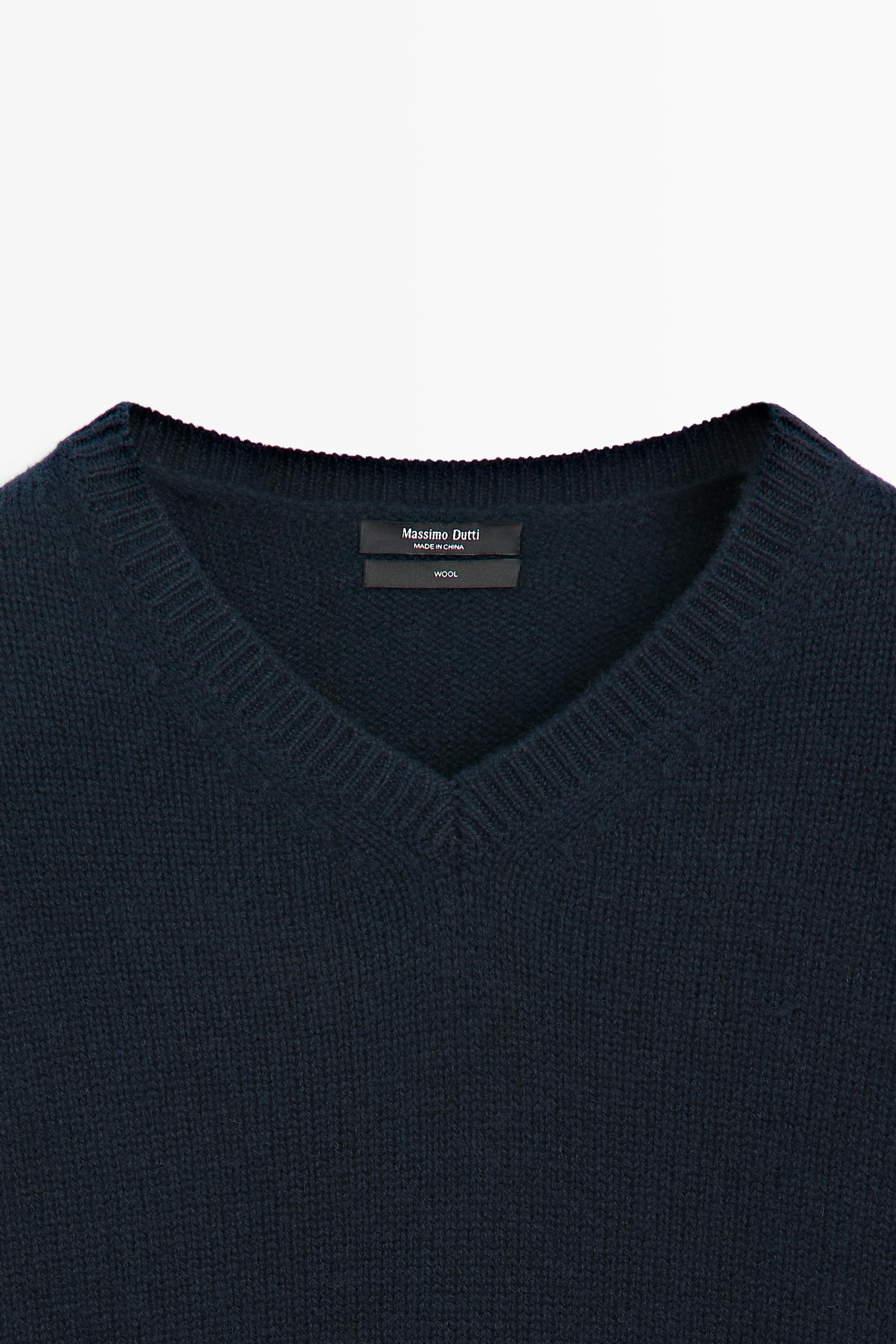 100% wool oversize knit sweater - Dark Blue