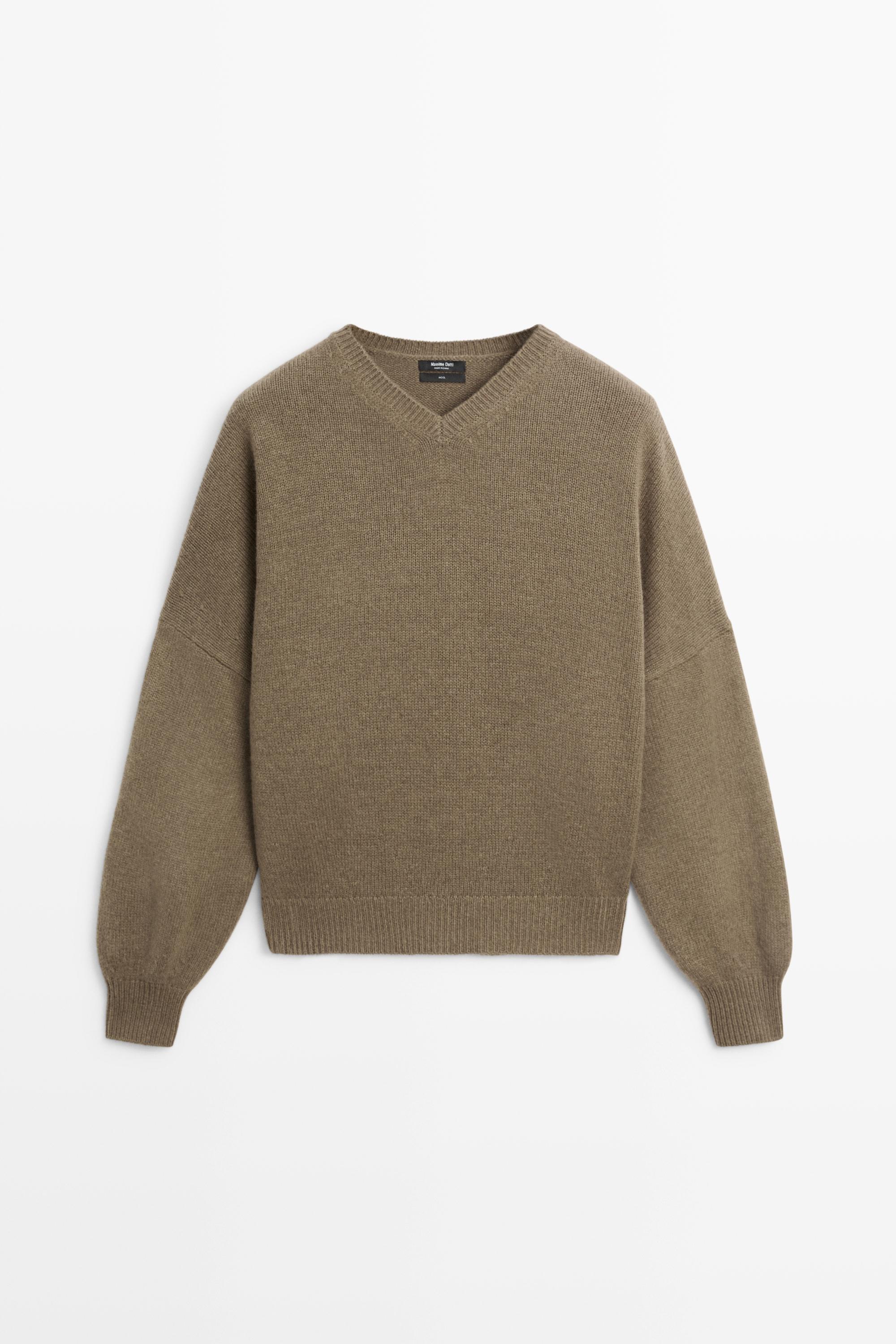 100% wool oversize knit sweater - BEIGE