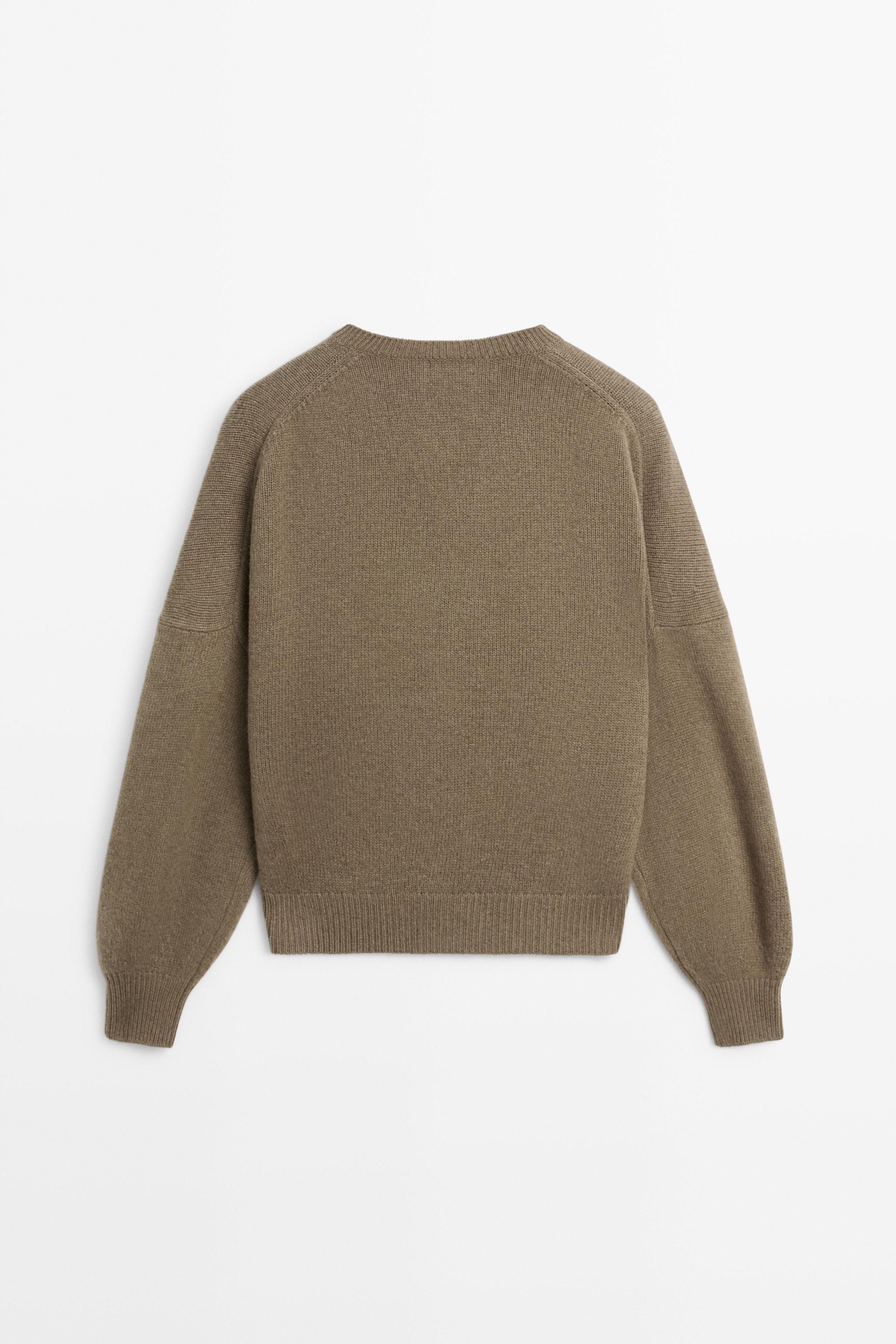 100% wool oversize knit sweater - BEIGE