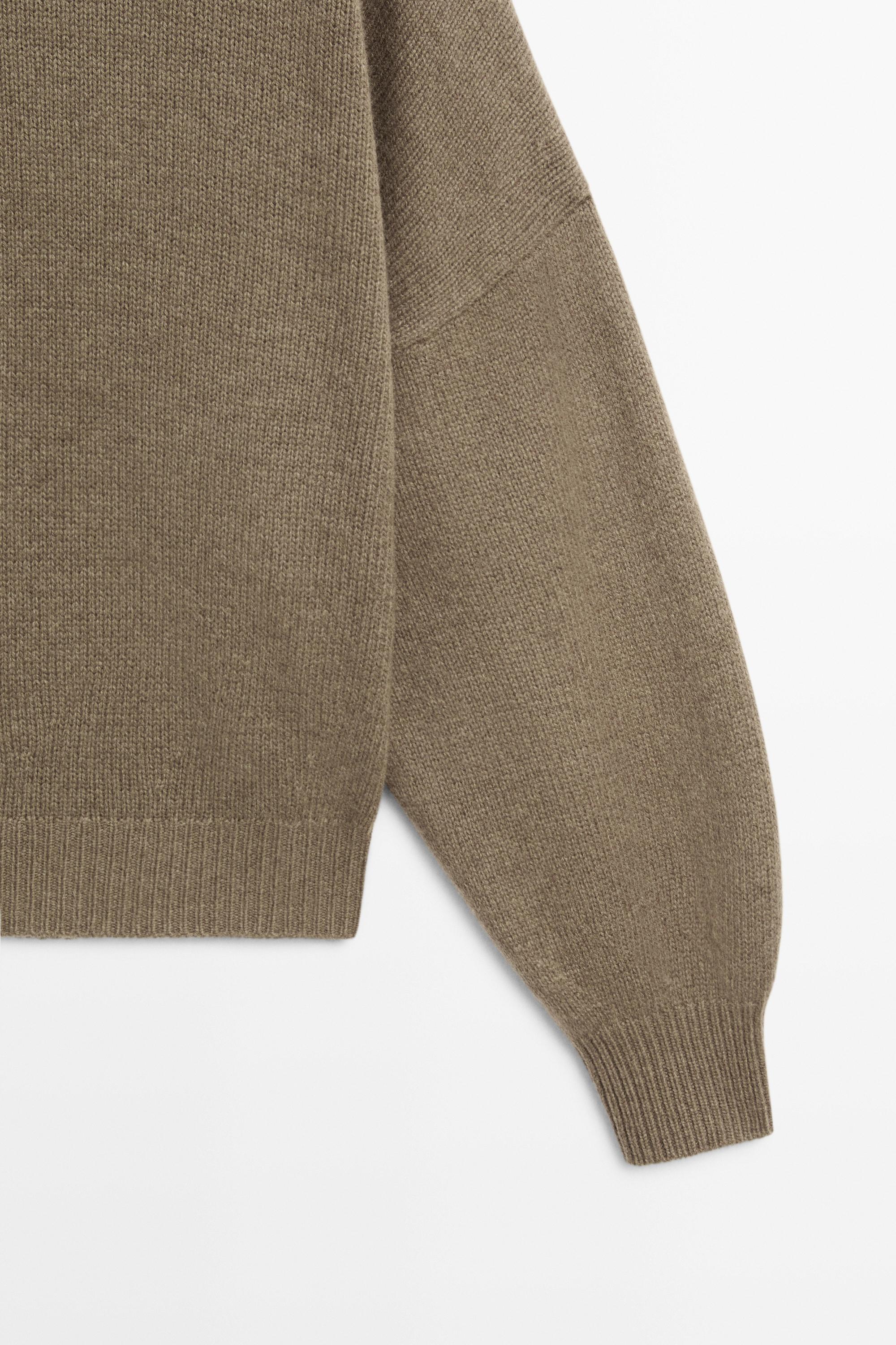 100% wool oversize knit sweater - BEIGE