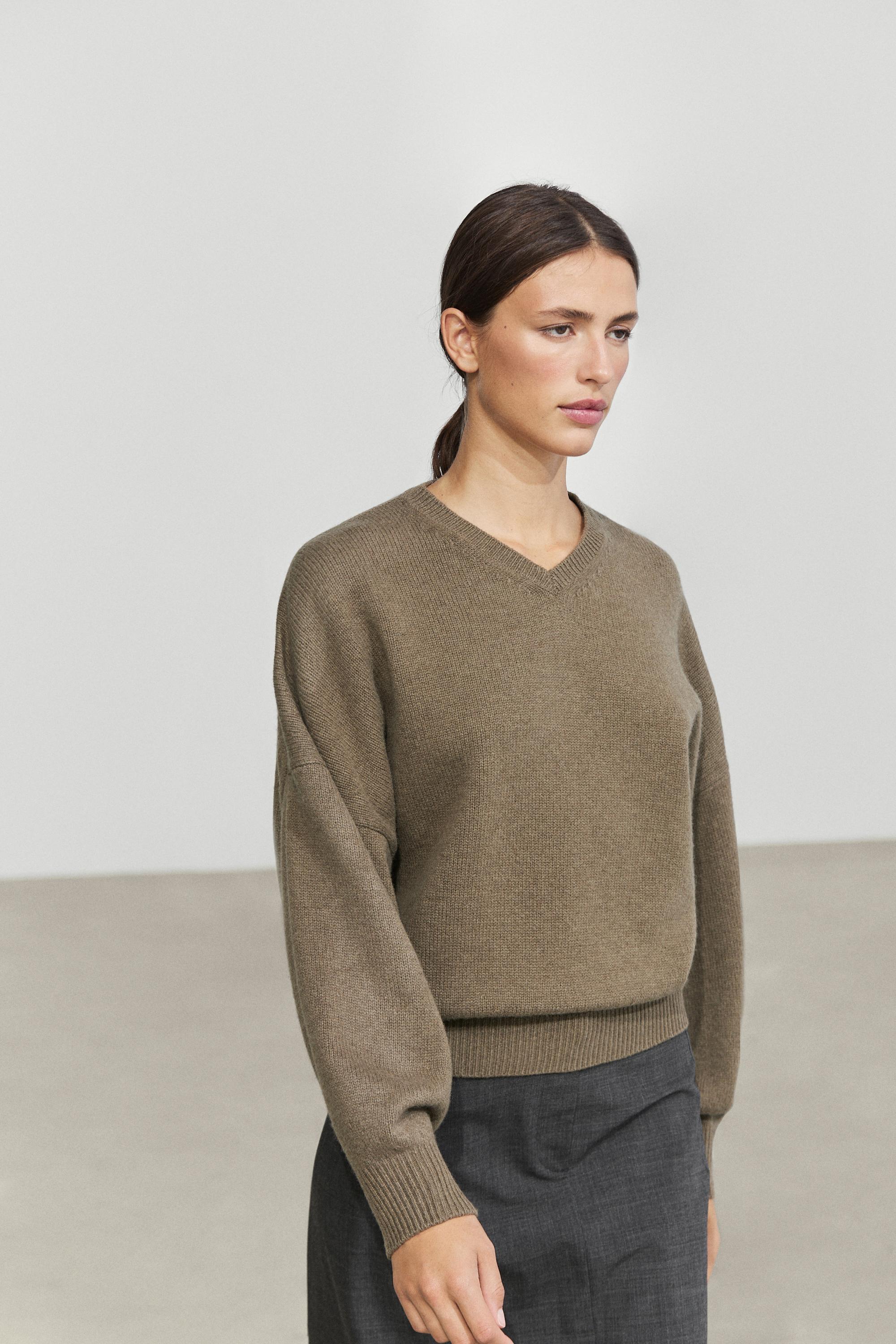 100% wool oversize knit sweater - BEIGE