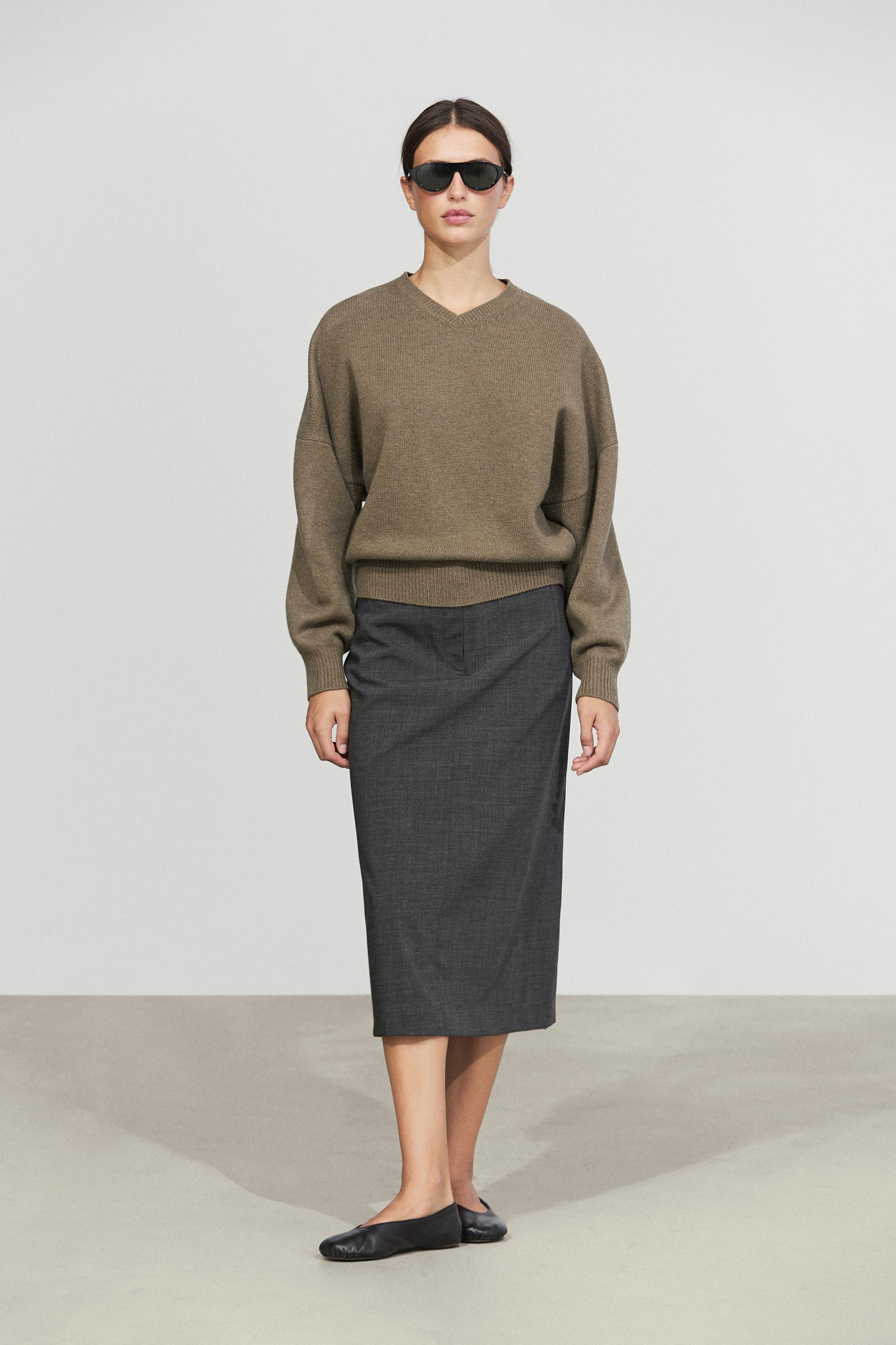 100% wool oversize knit sweater - BEIGE