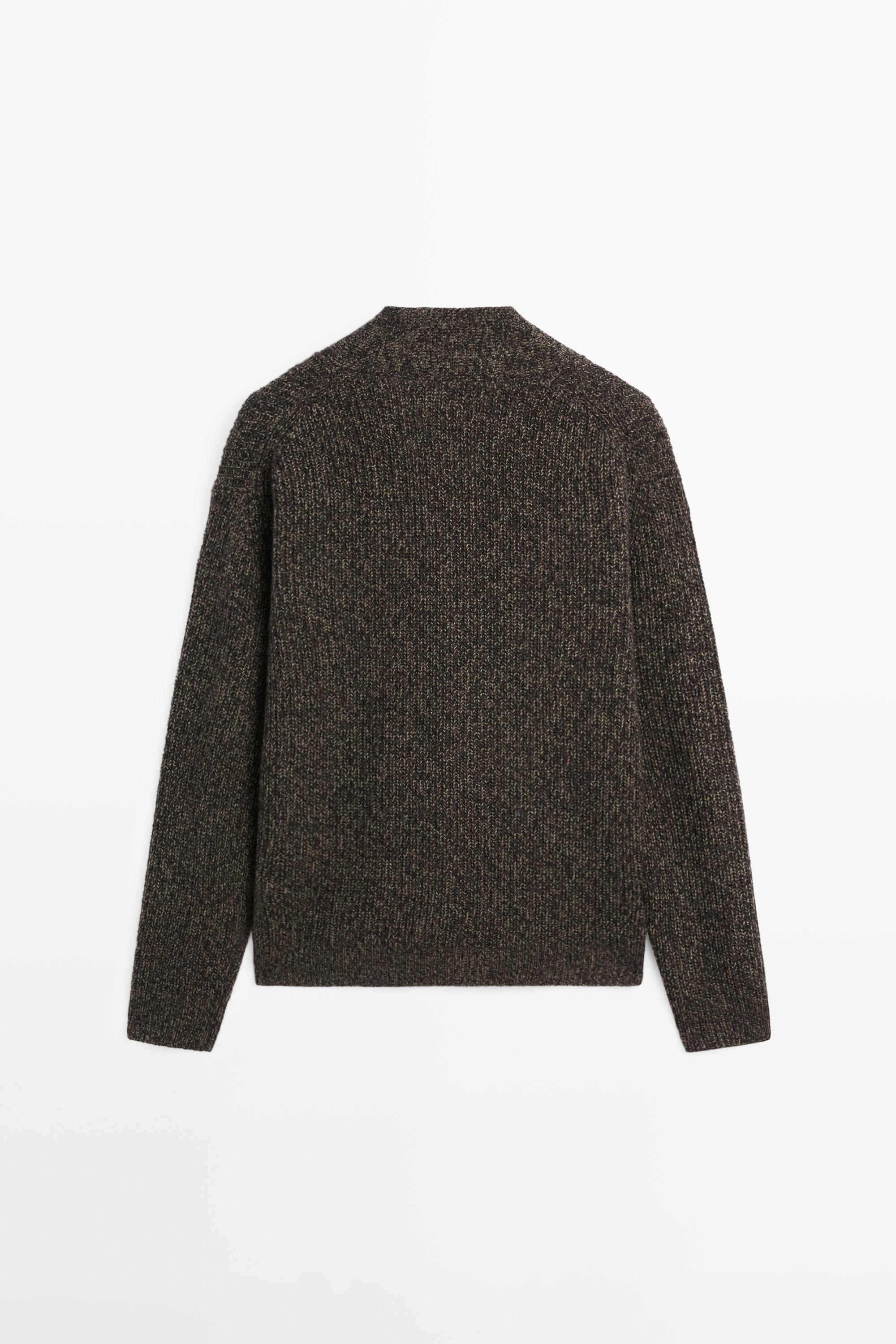 100% cashmere V-neck knit cardigan - MOLE BROWN