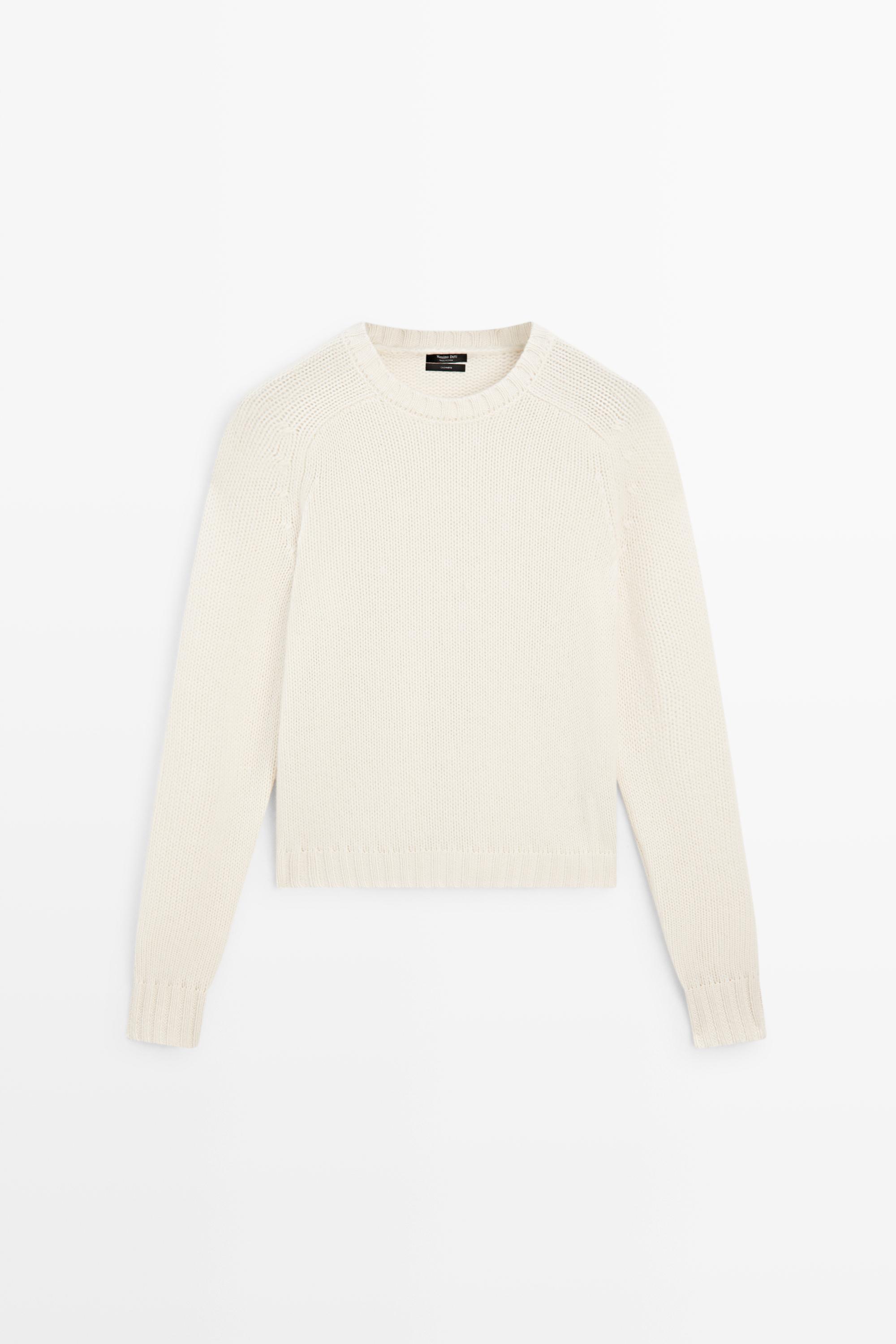 100% cashmere knit sweater - Vanilla