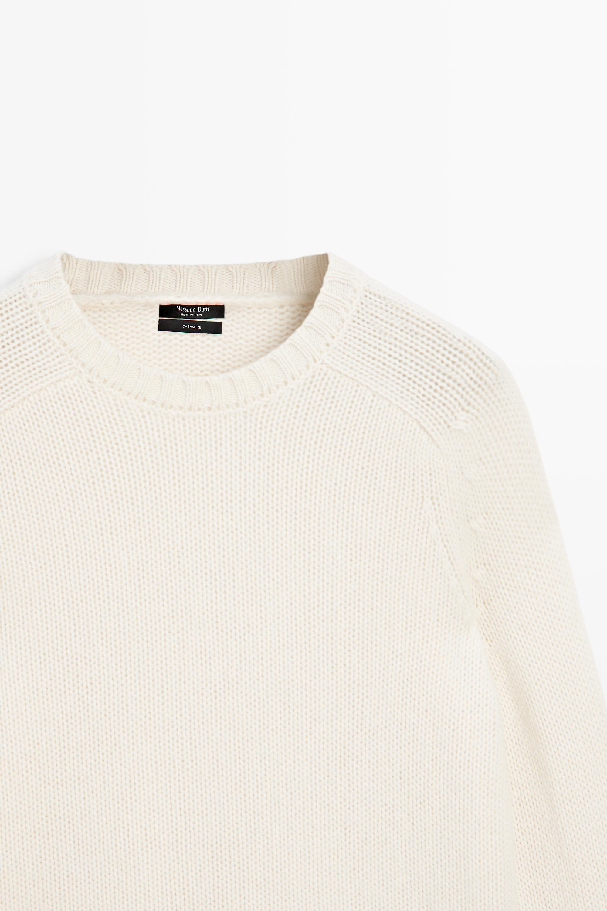 100% cashmere knit sweater - Vanilla