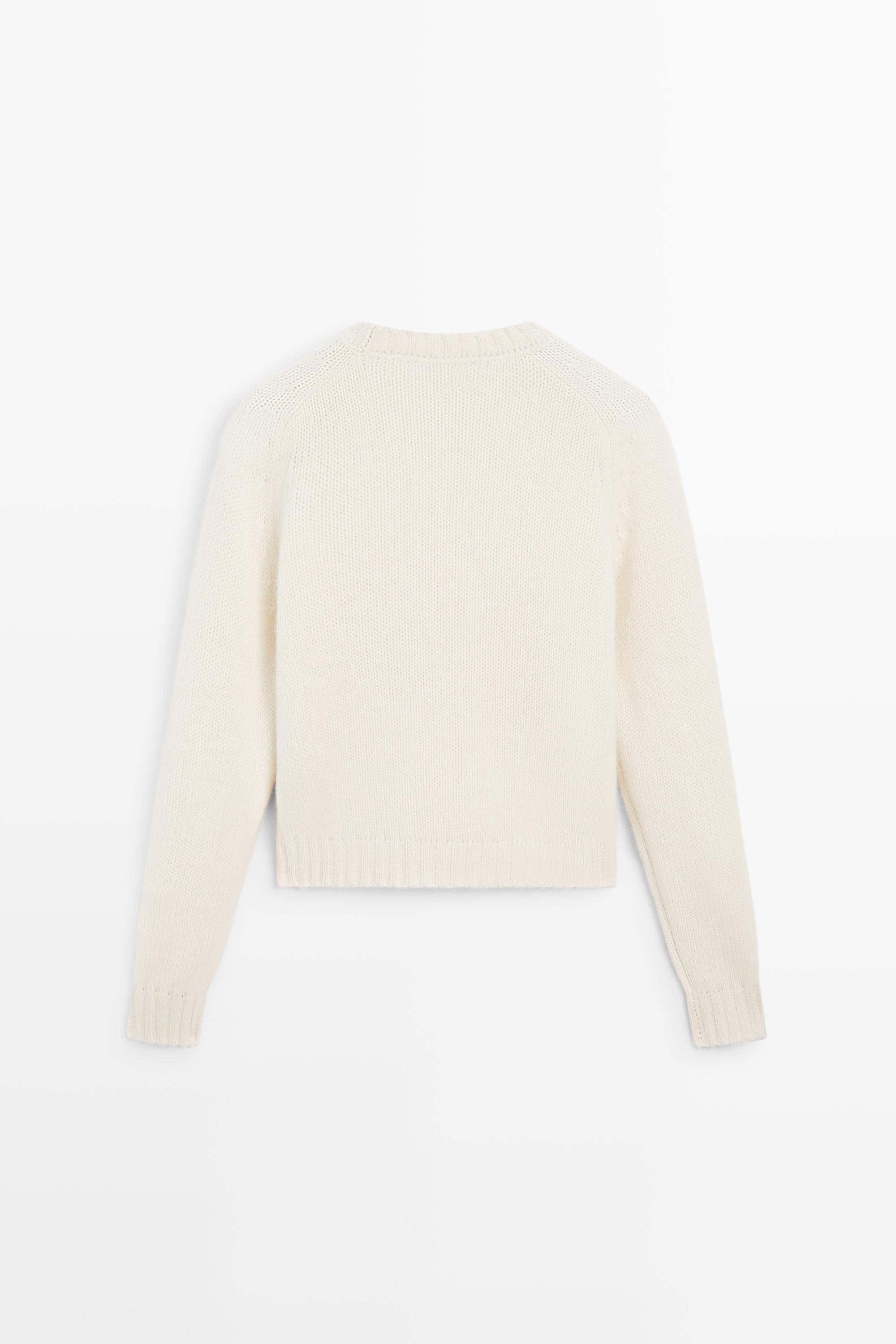 100% cashmere knit sweater - Vanilla