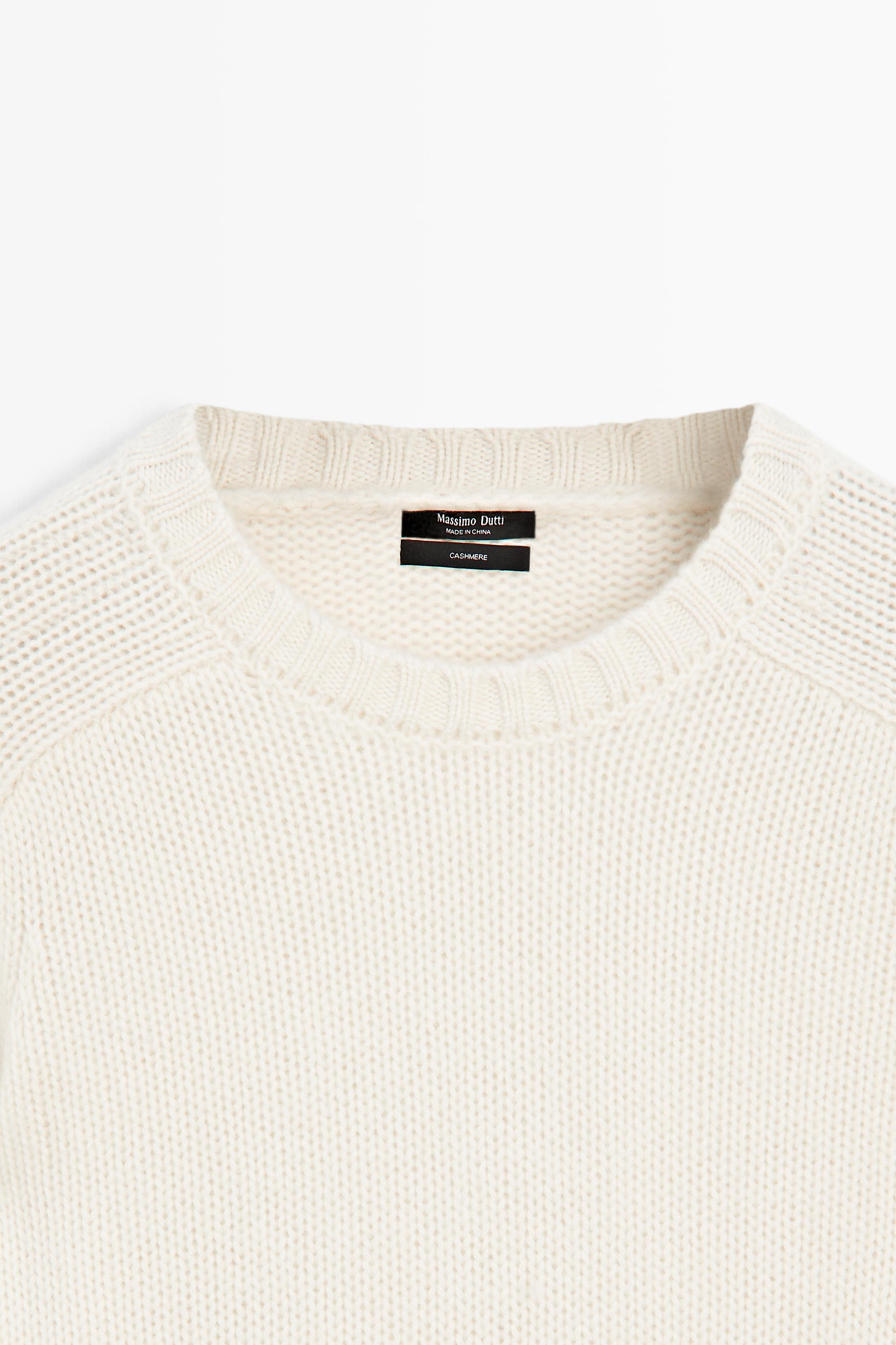 100% cashmere knit sweater - Vanilla