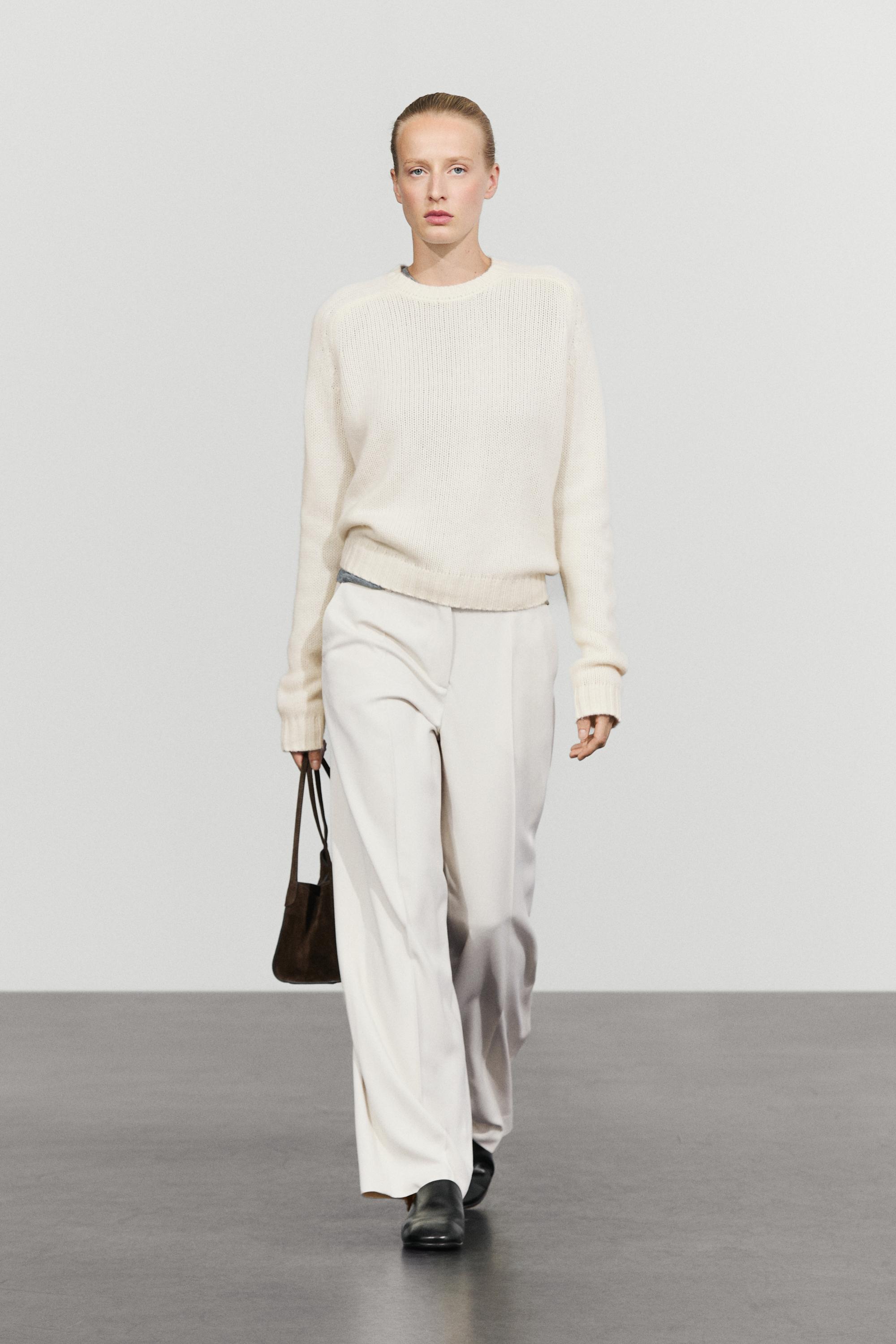 100% cashmere knit sweater - Vanilla