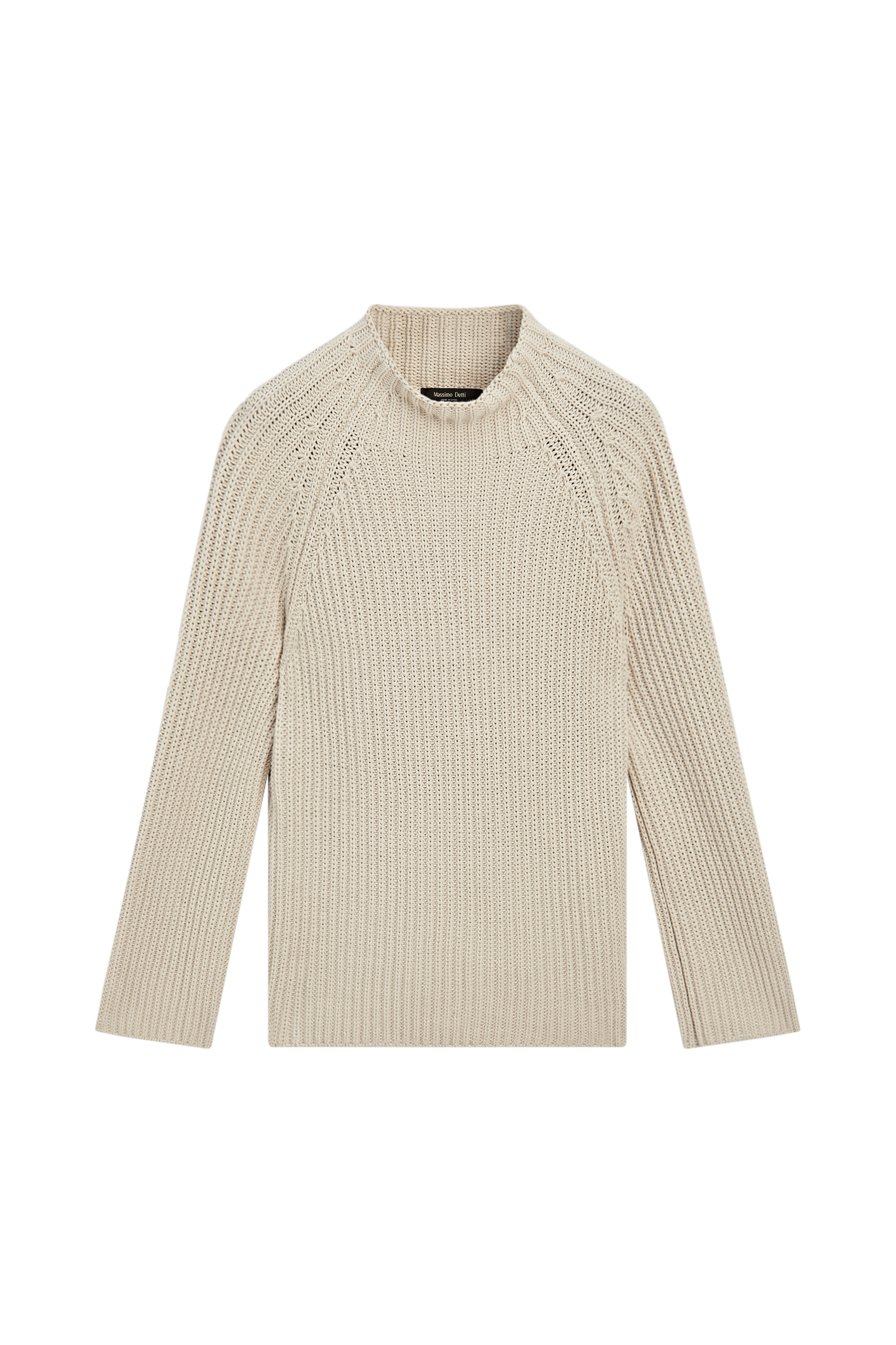 100% cotton purl knit sweater - STONE
