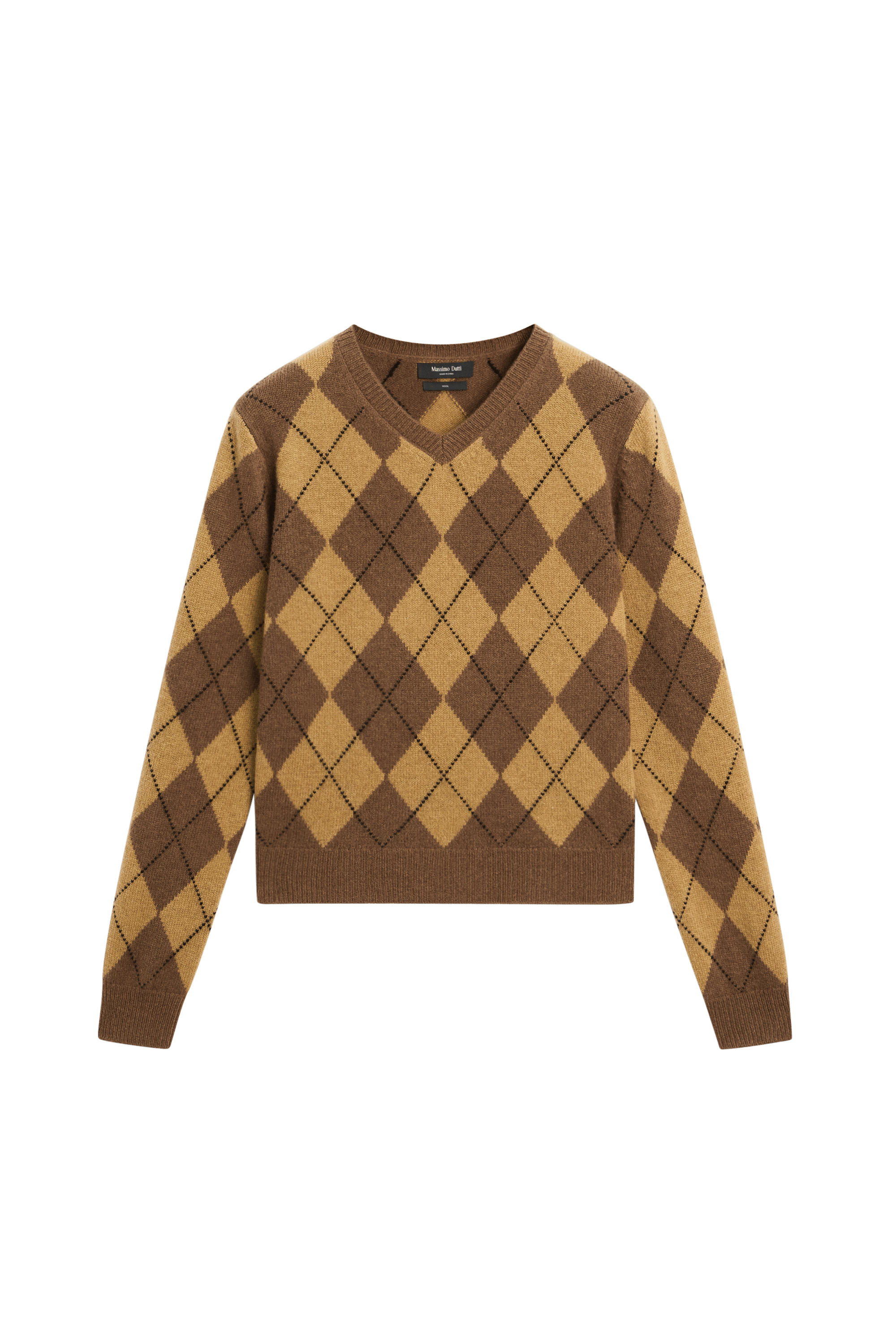 100% wool diamond knit sweater - Washed