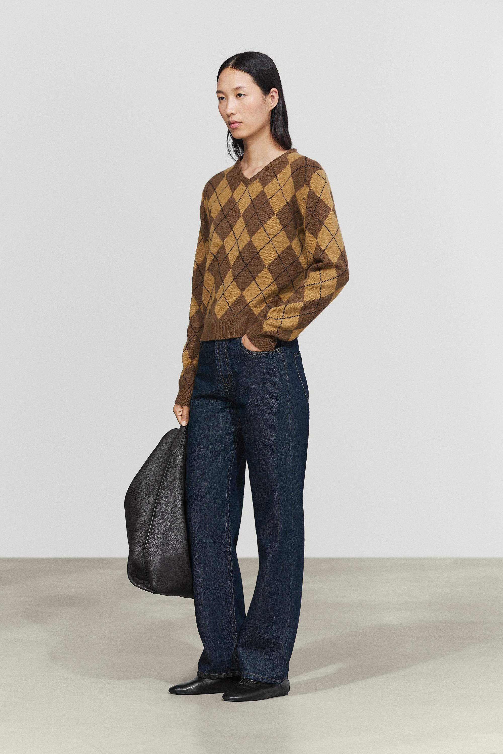 100% wool diamond knit sweater - Washed