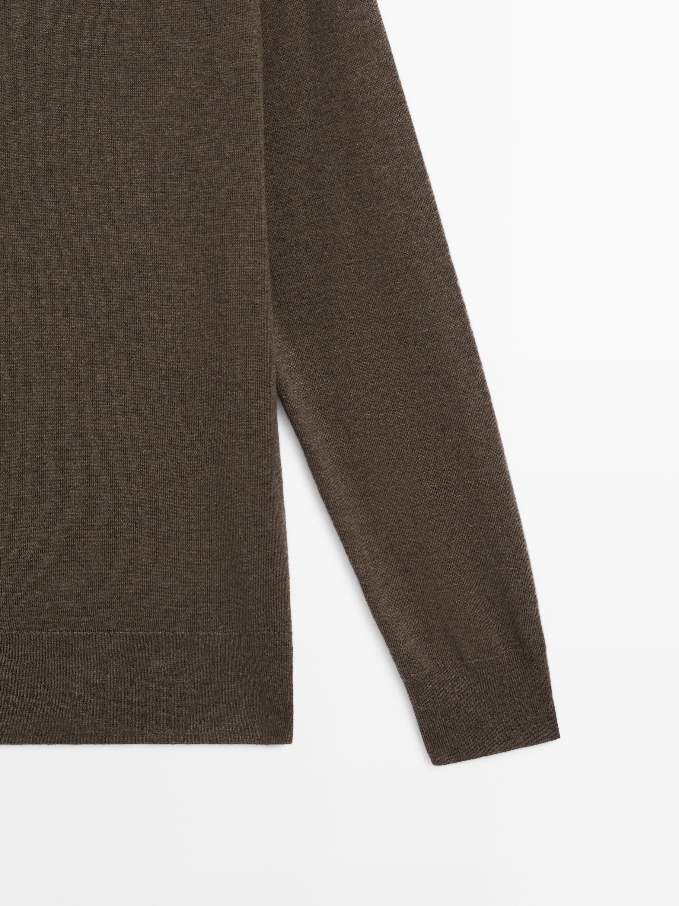 Long knit buttoned cardigan - MOLE BROWN