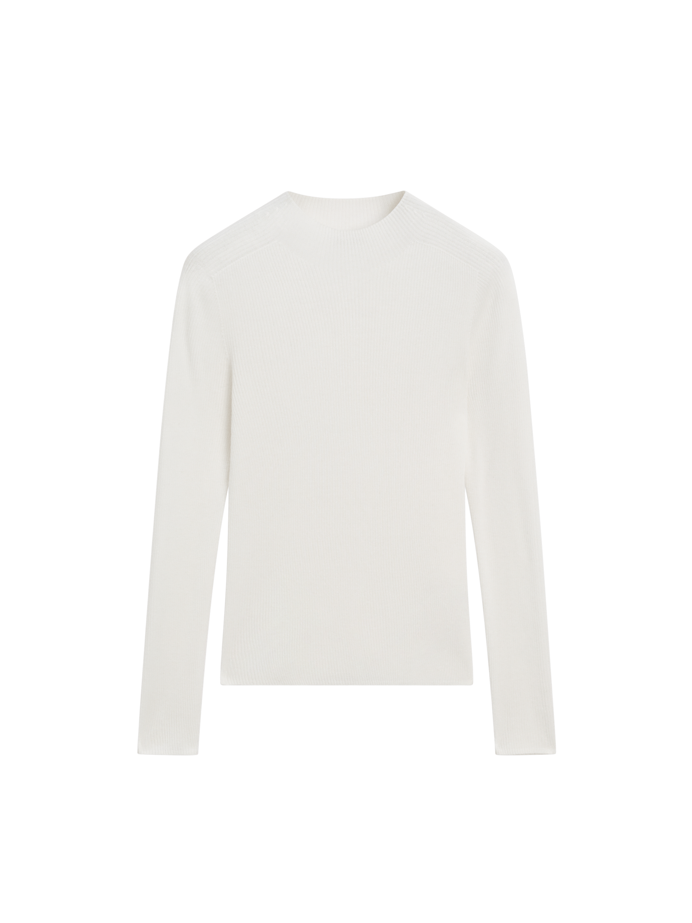 Ribbed knit mock turtleneck sweater - CREAM