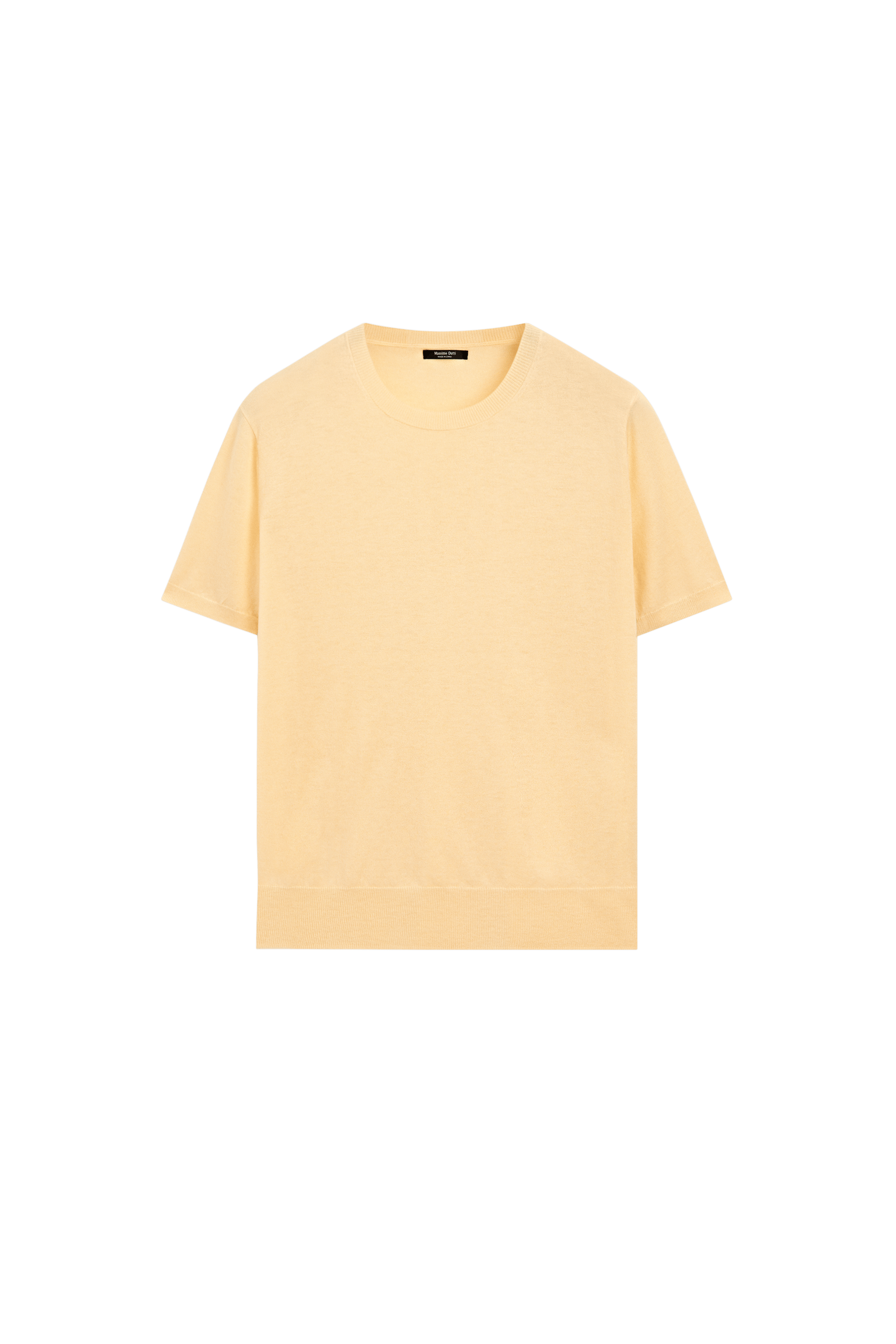 Short-sleeve fine-knit sweater - YELLOW