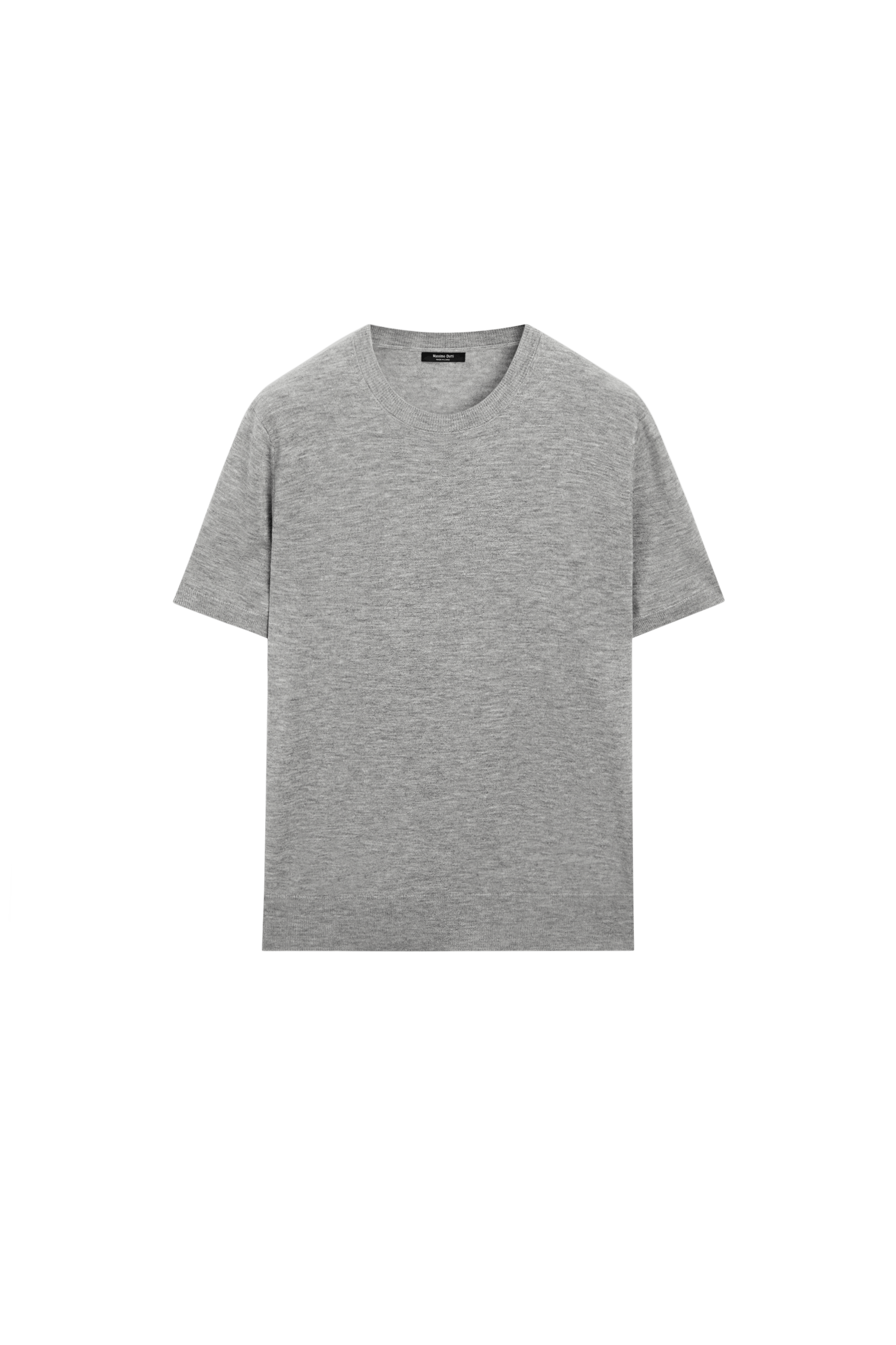 Short-sleeve fine-knit sweater - GREY MARL