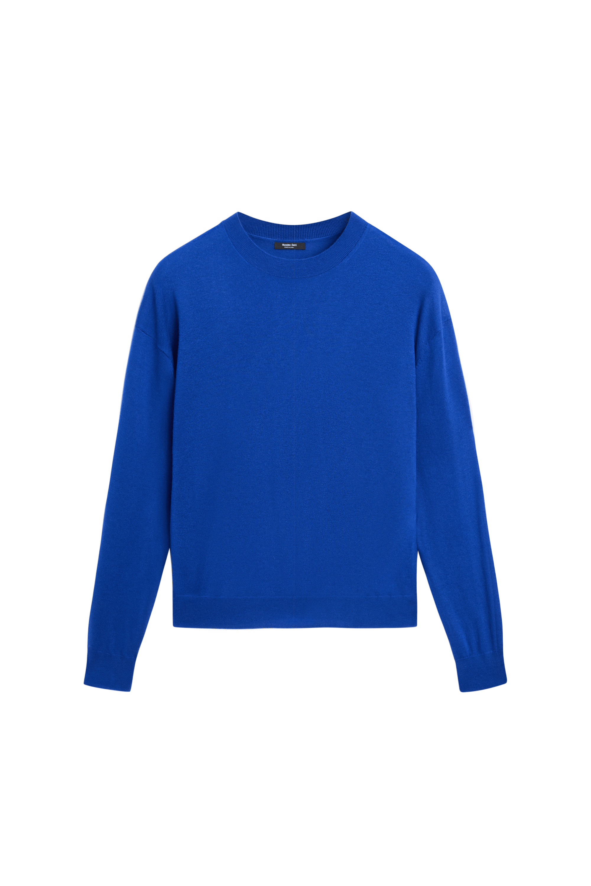 Fine knit round neck sweater - DEEP BLUE