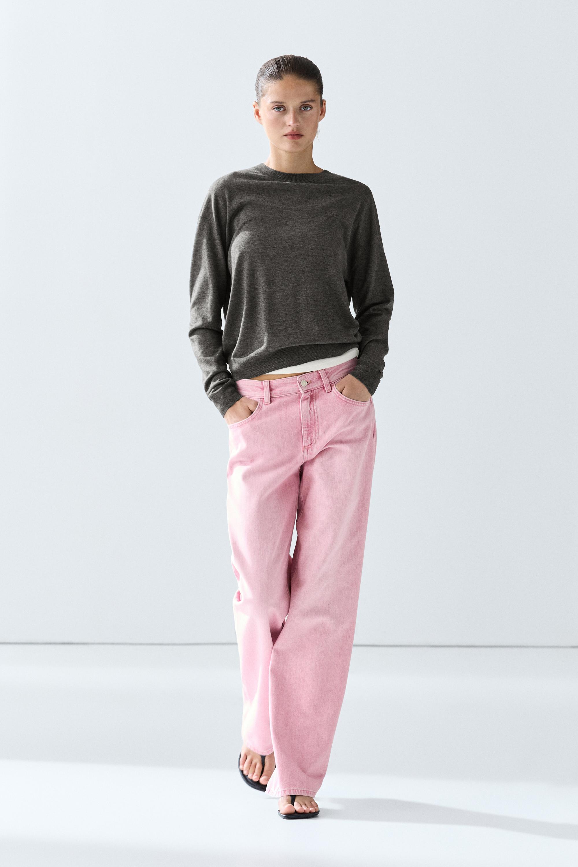 Fine knit round neck sweater - DARK GREY