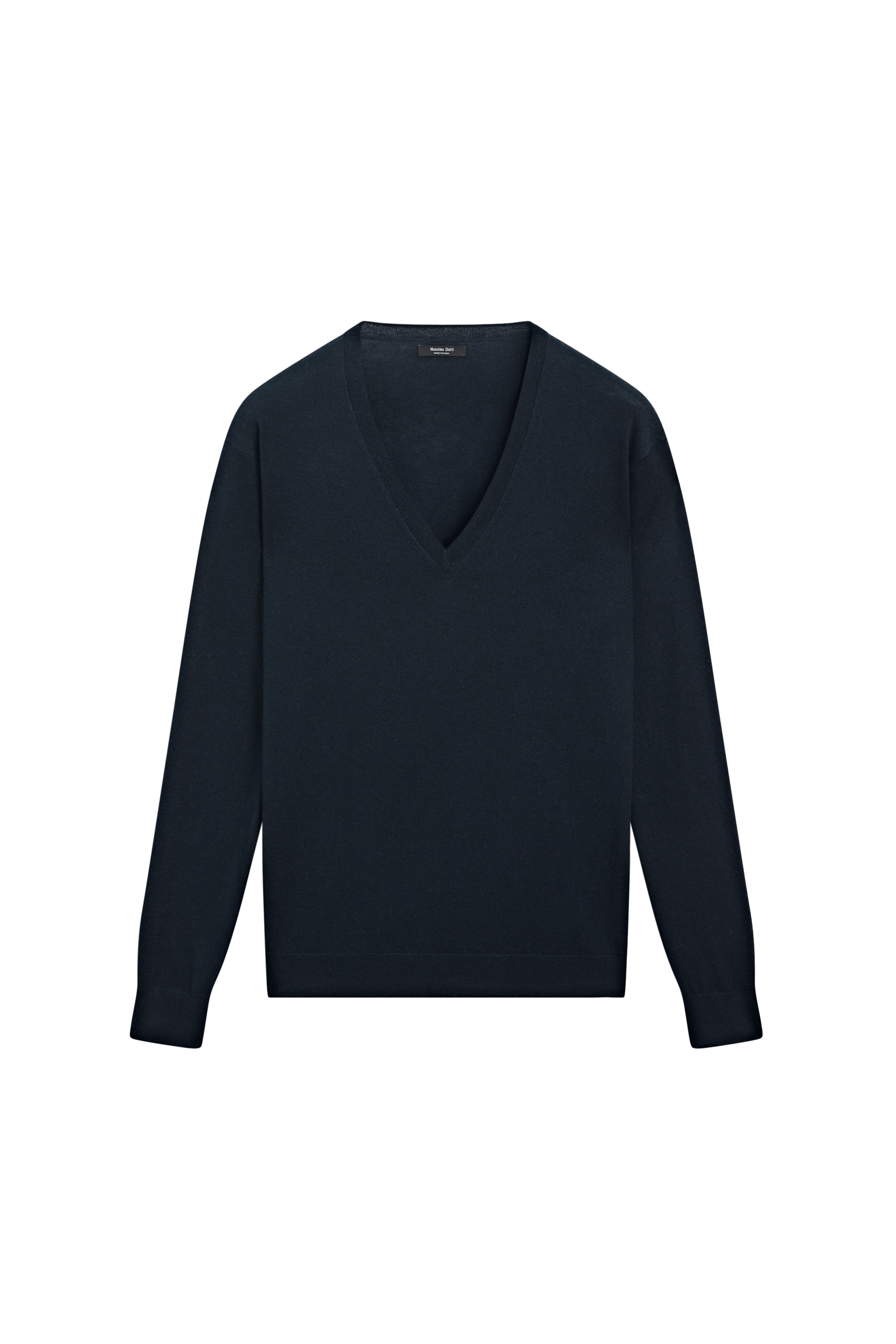 V-neck knit sweater - NAVY BLUE