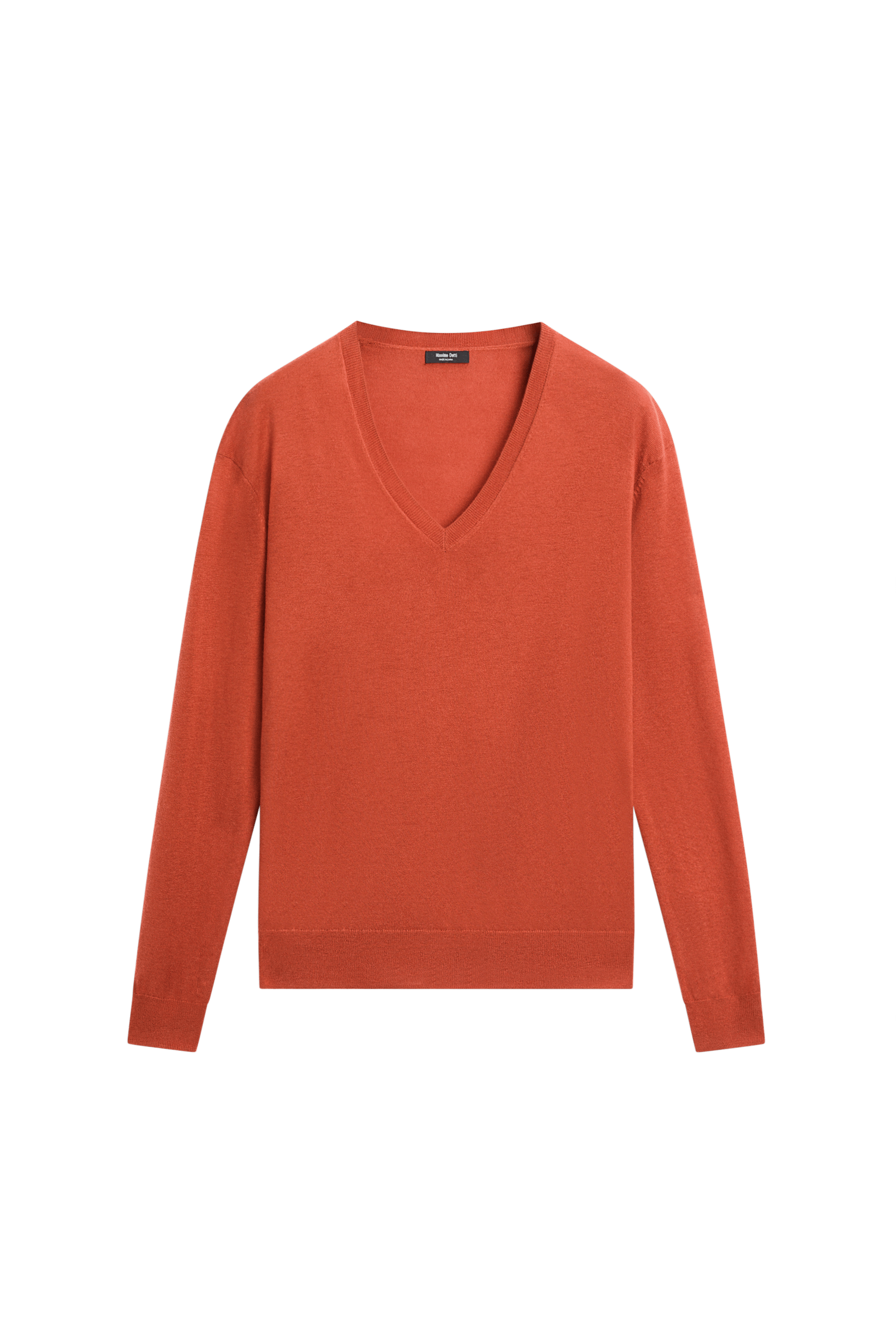 V-neck knit sweater - BURNT ORANGE