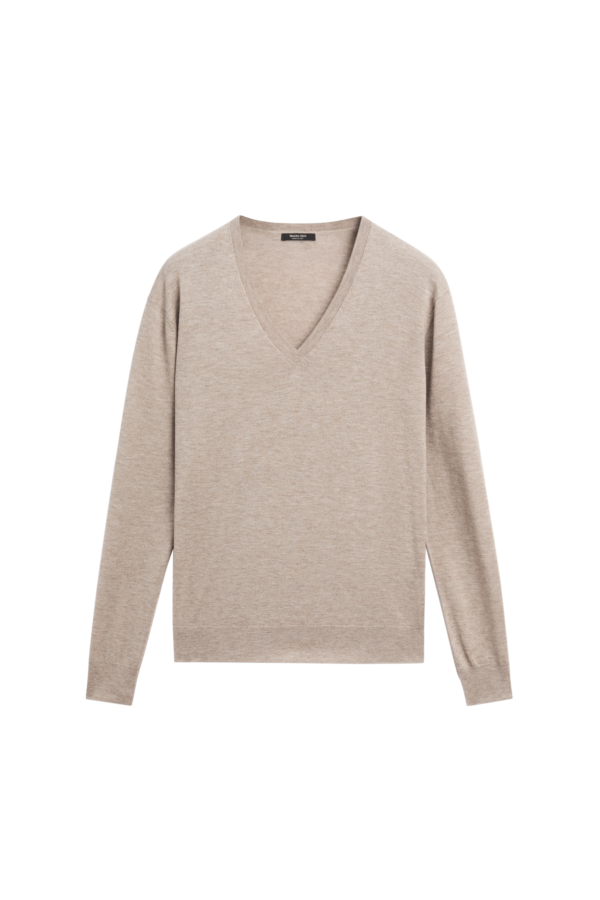 V-neck knit sweater - MINK