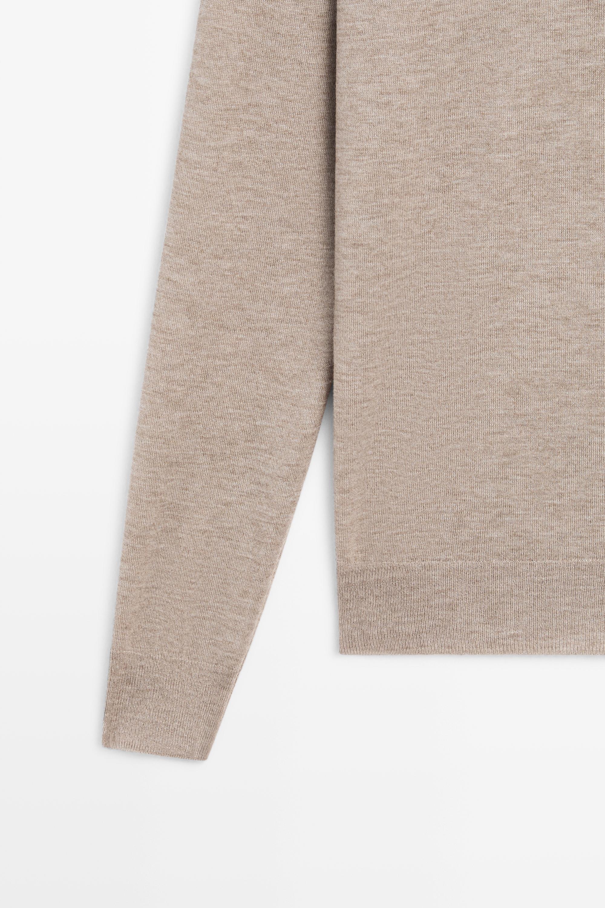V-neck knit sweater - MINK