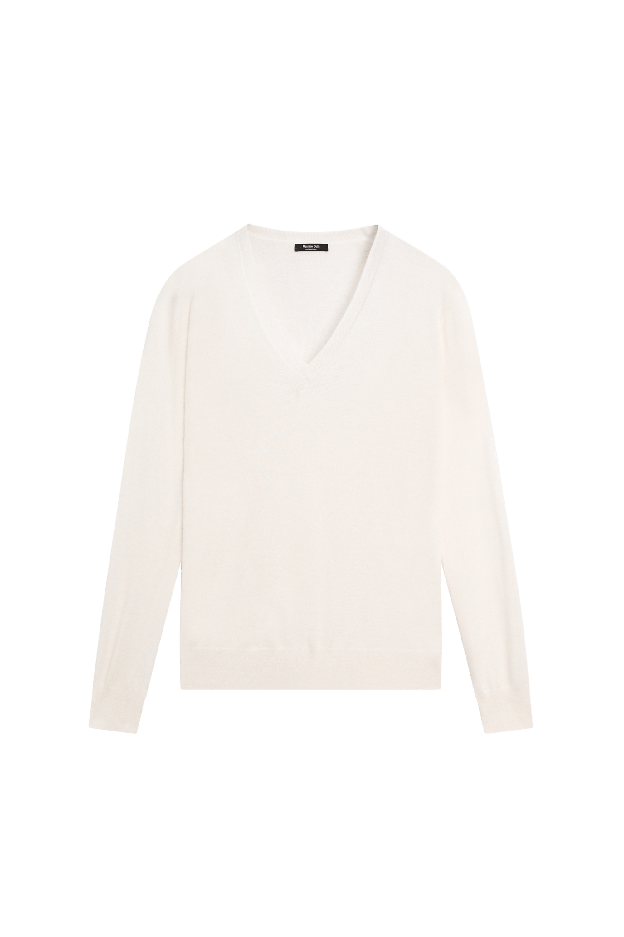V-neck knit sweater - CREAM