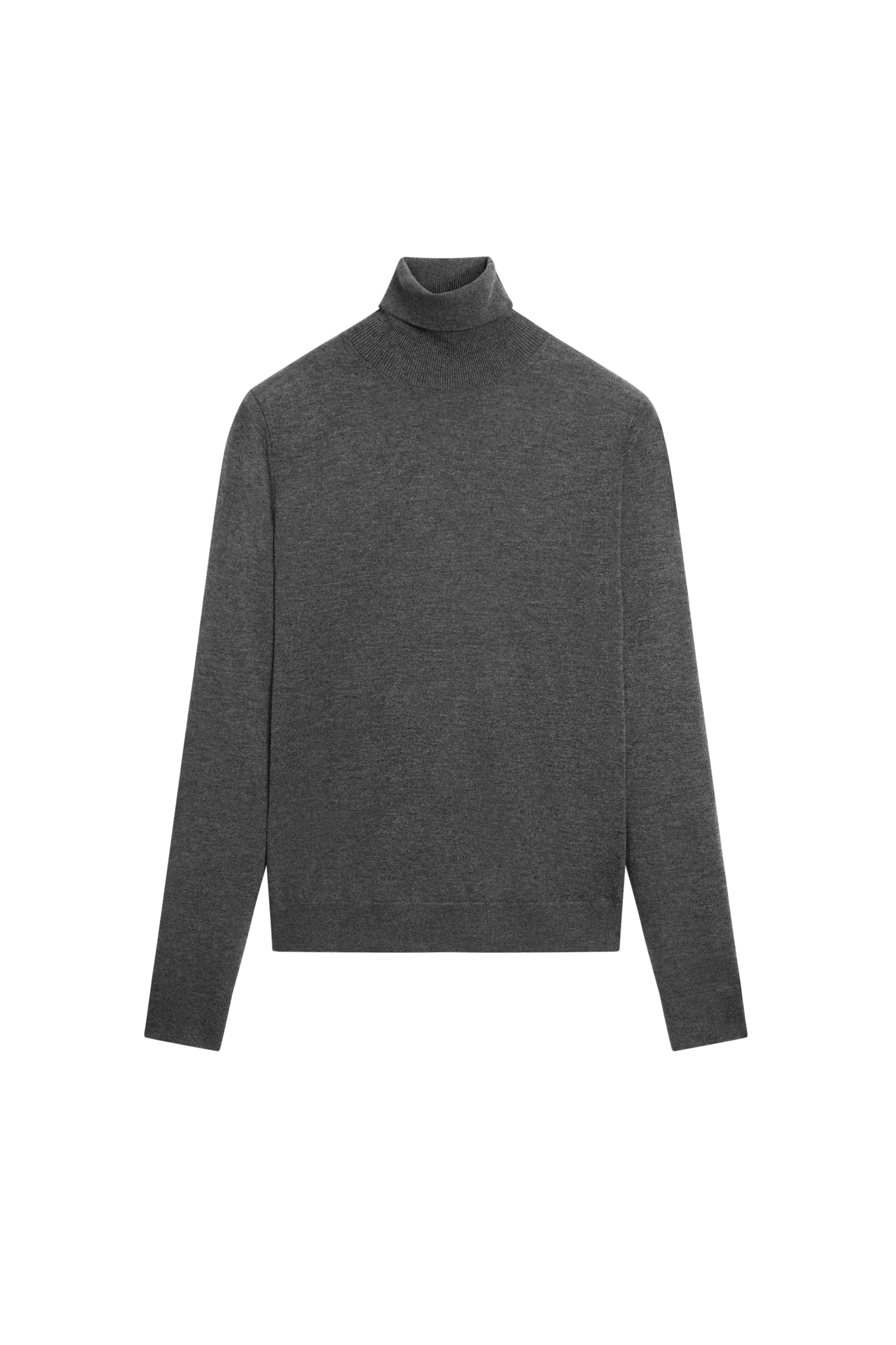 Wool-blend turtleneck knit sweater - GREY