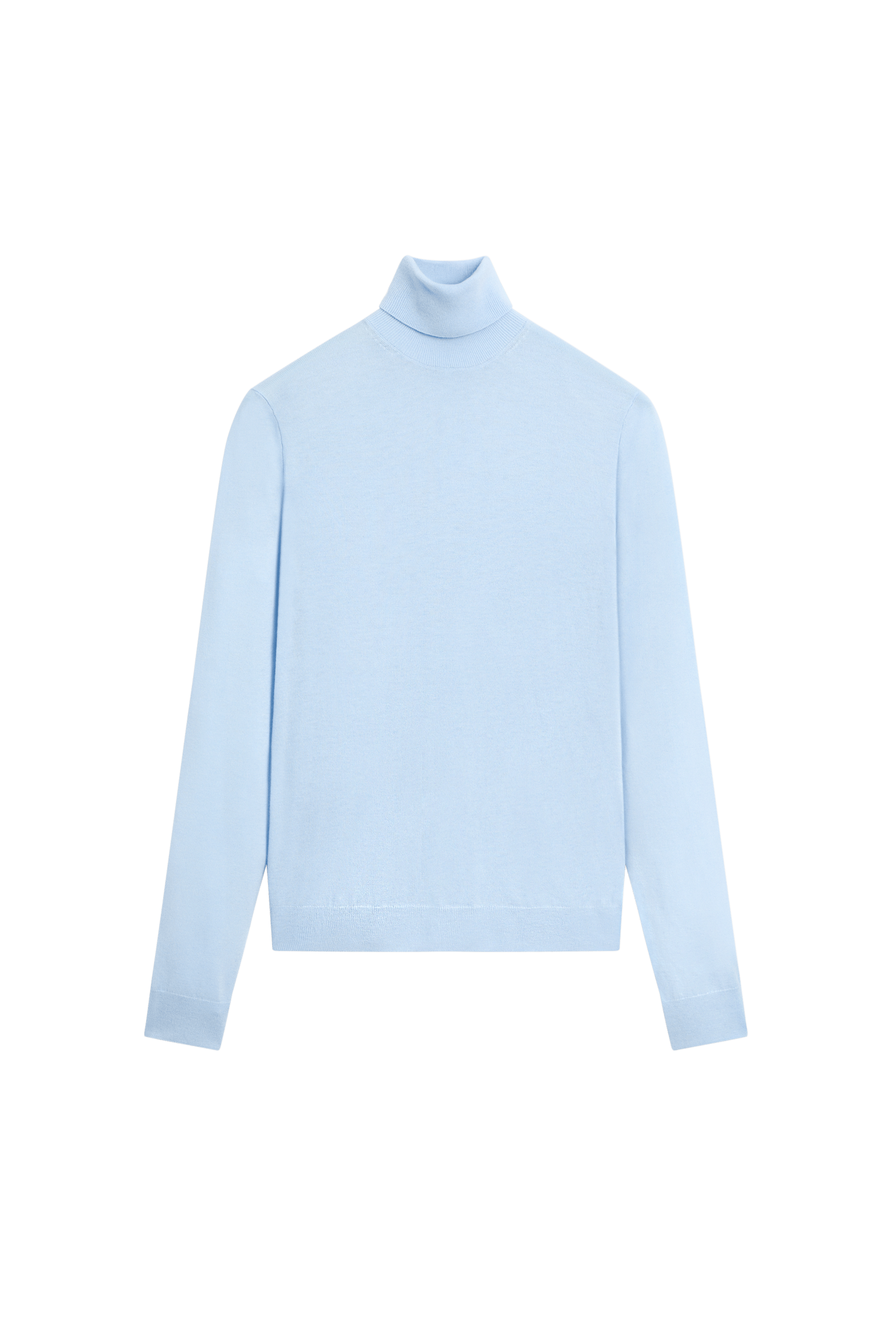 Wool-blend turtleneck knit sweater - SKY BLUE