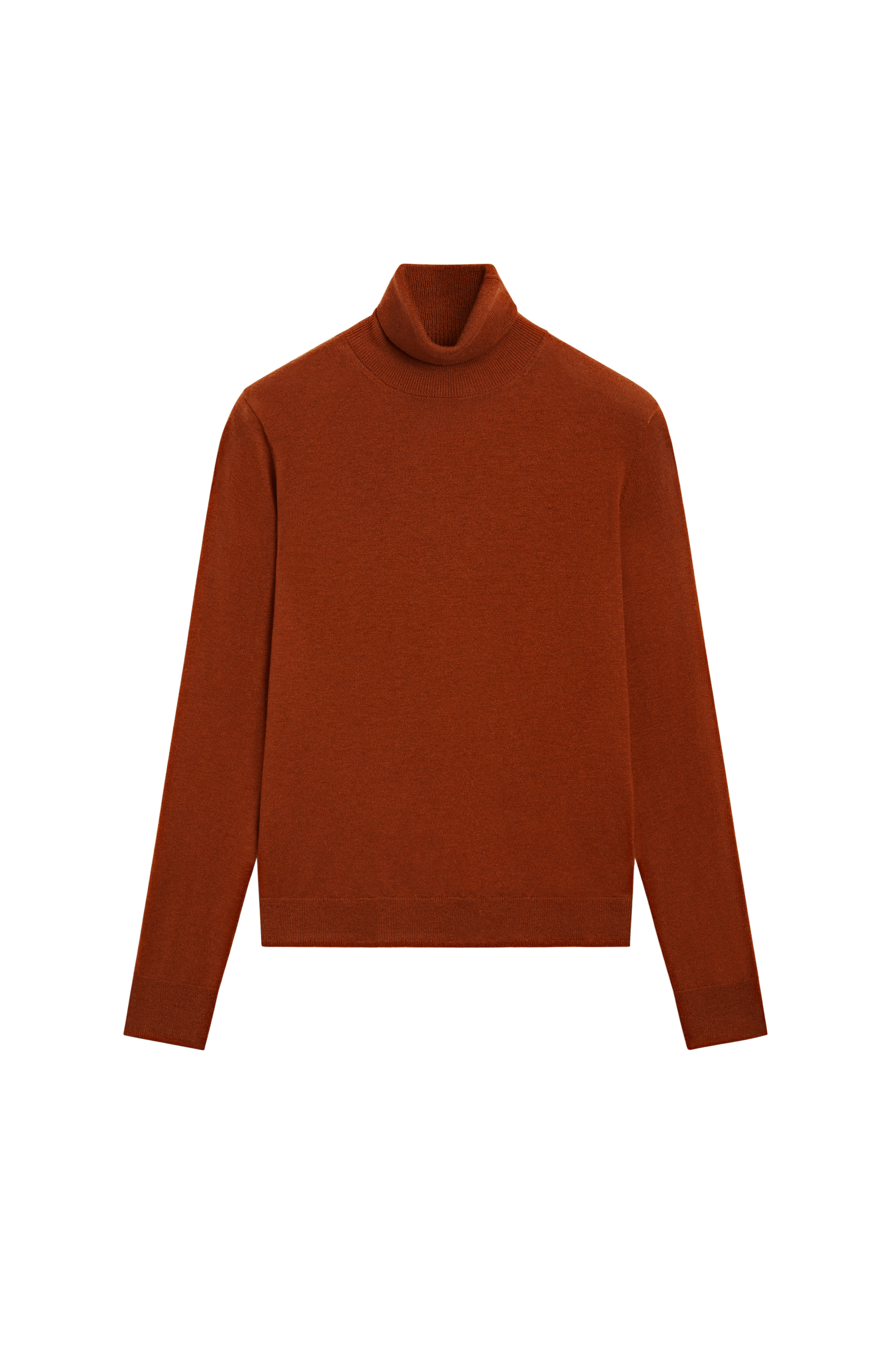 Wool-blend turtleneck knit sweater - COPPER