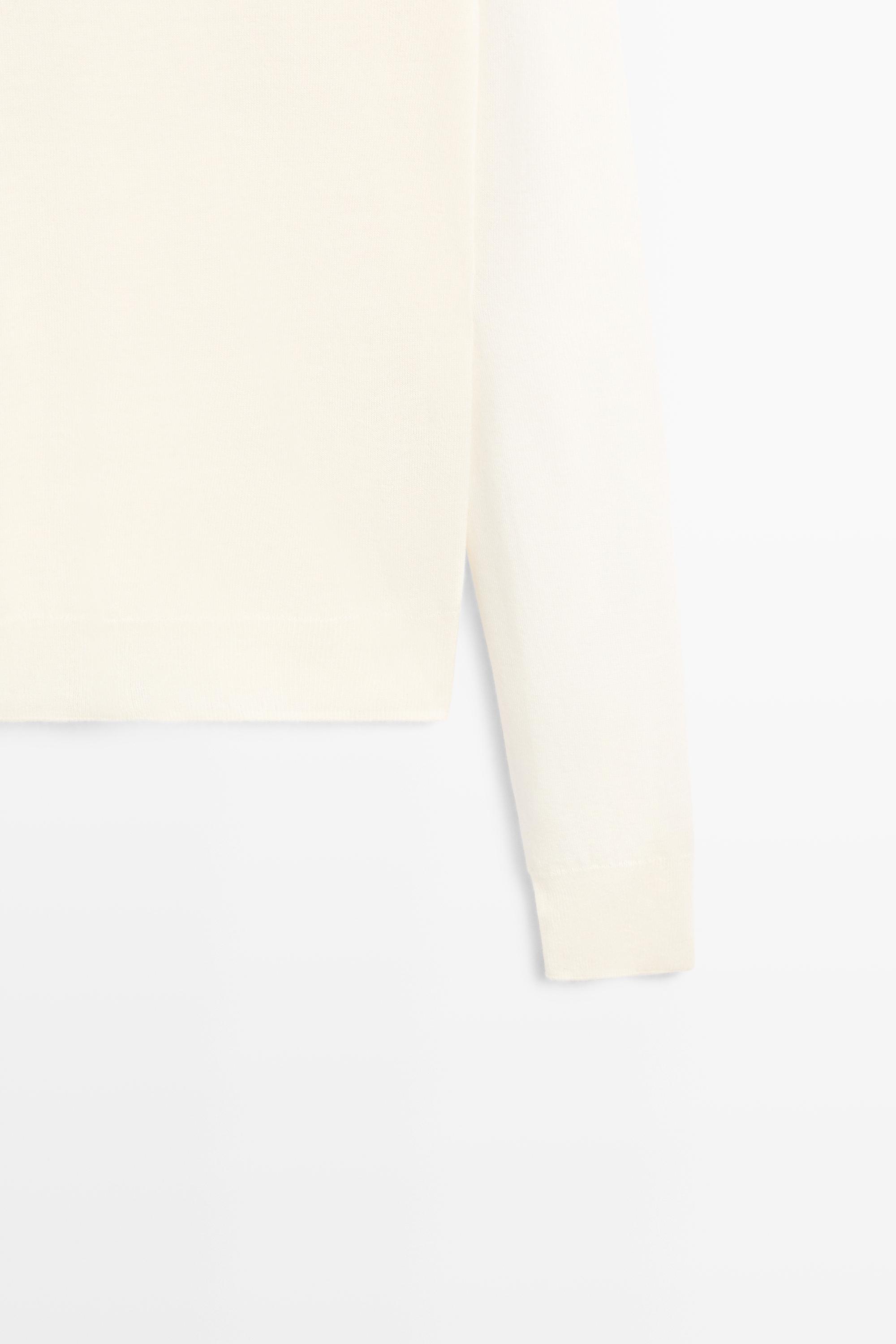 Wool-blend turtleneck knit sweater - CREAM