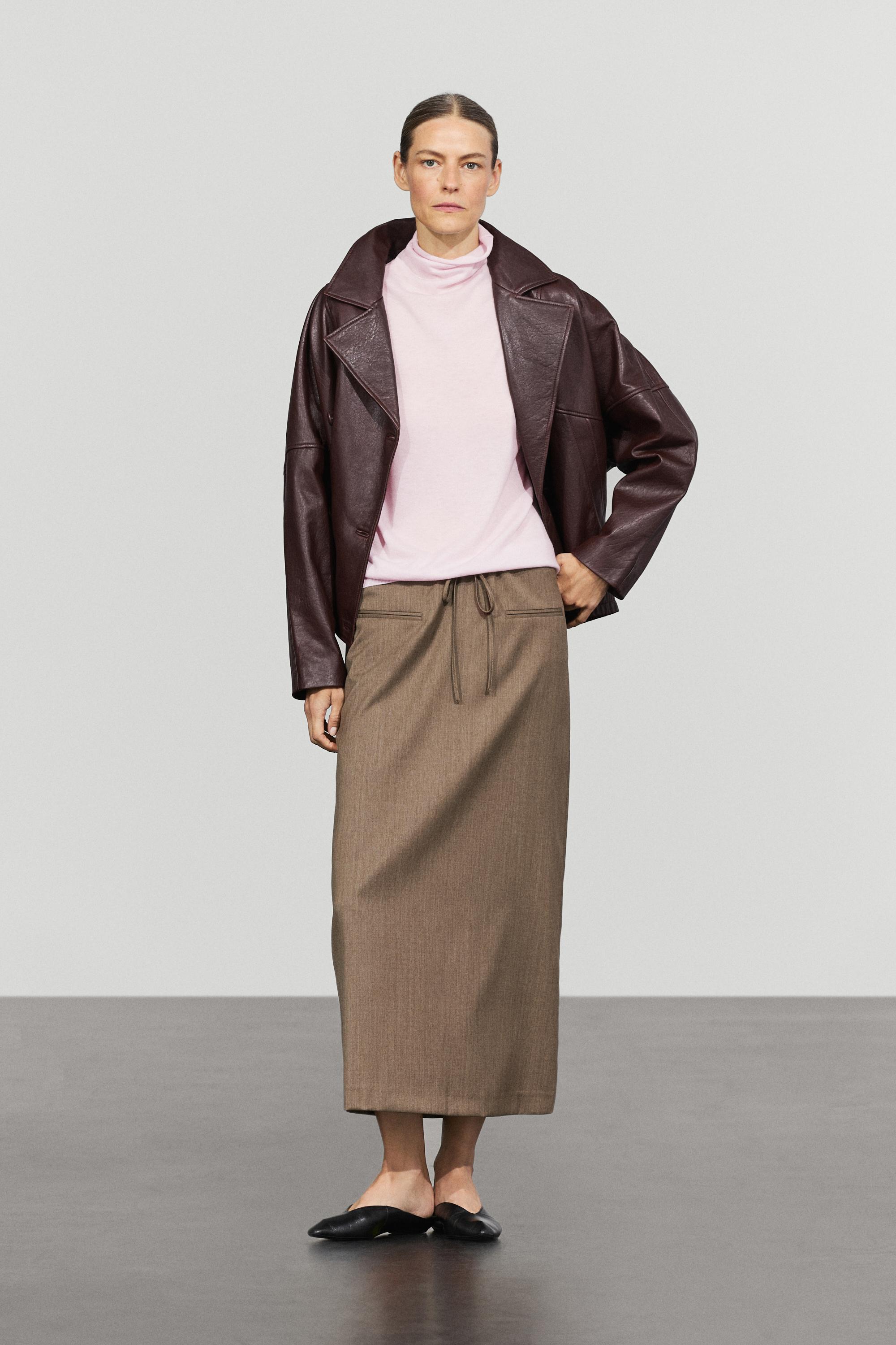 Wool blend turtleneck knit sweater - ROSE PINK
