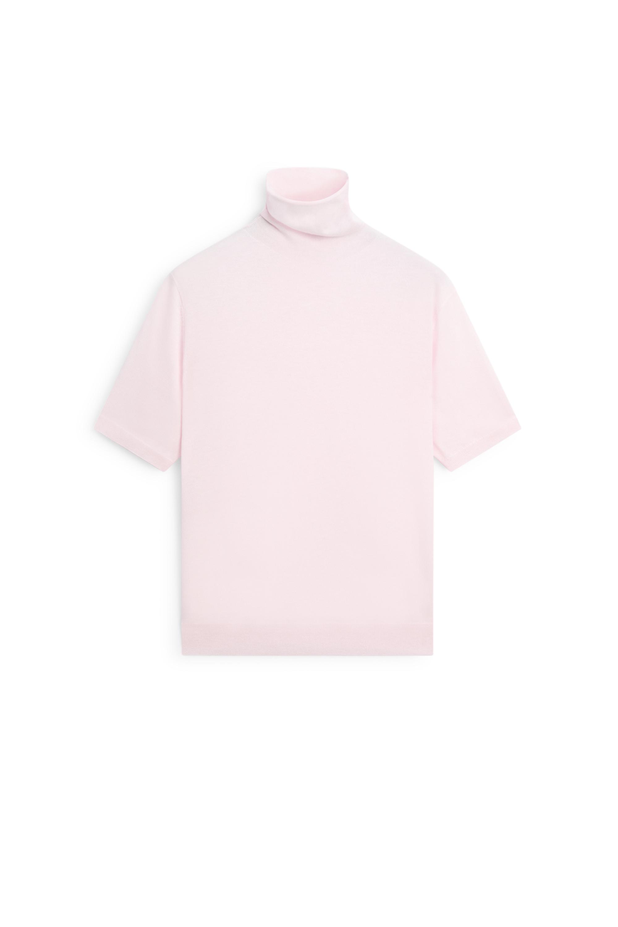 Wool blend turtleneck knit sweater - ROSE PINK