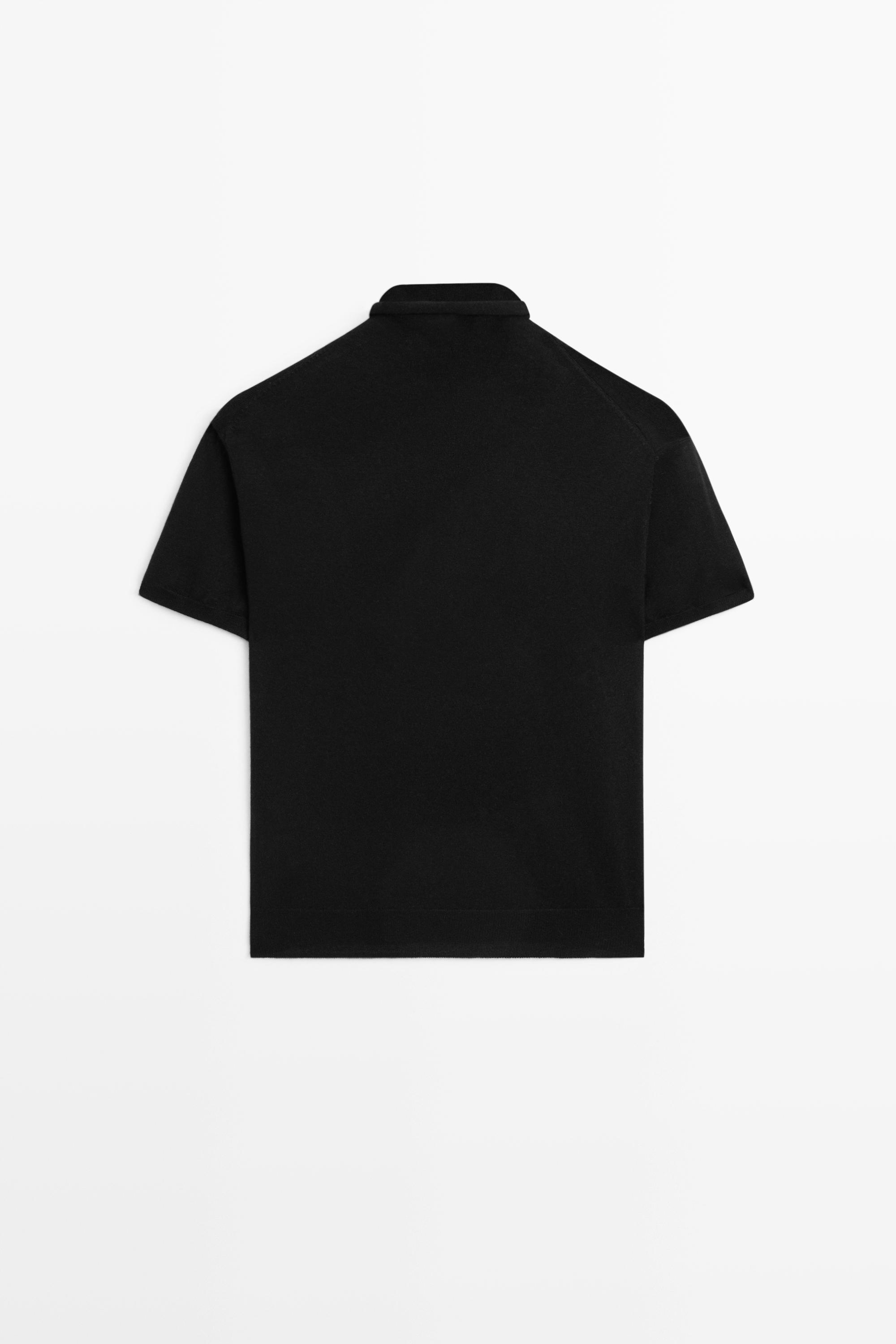 Wool blend turtleneck knit sweater - BLACK