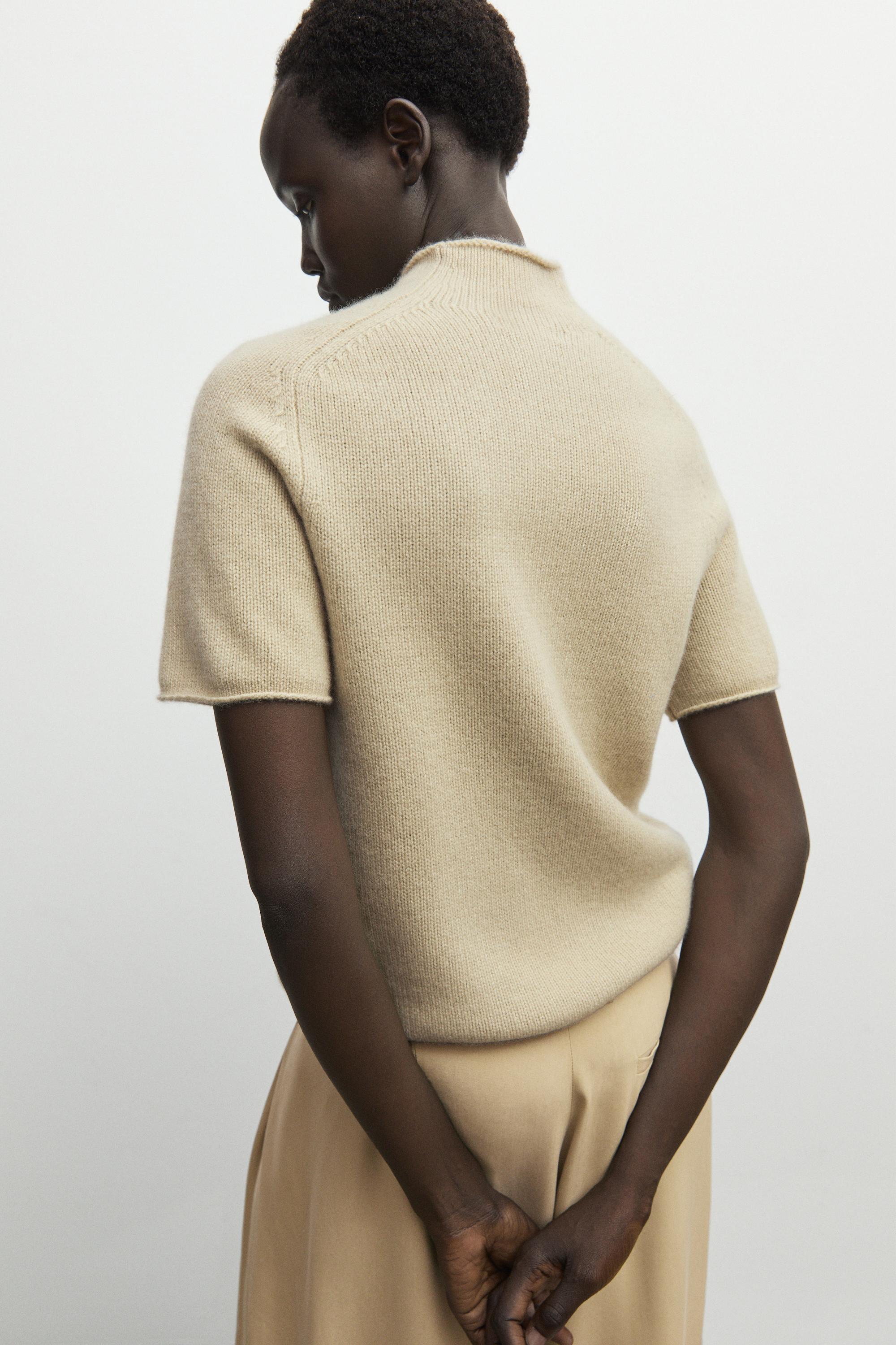 100% Cashmere Mock Turtleneck Sweater - MINK