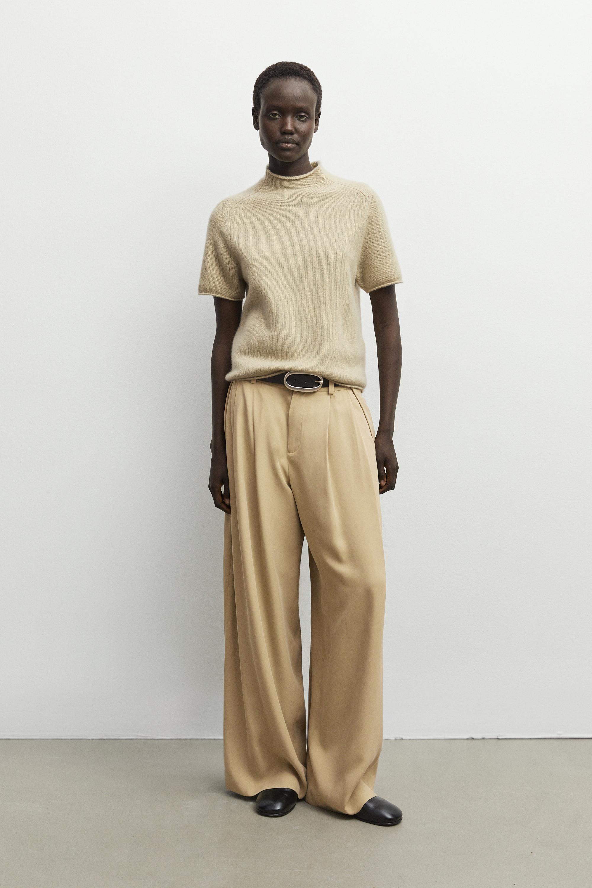 100% Cashmere Mock Turtleneck Sweater - MINK