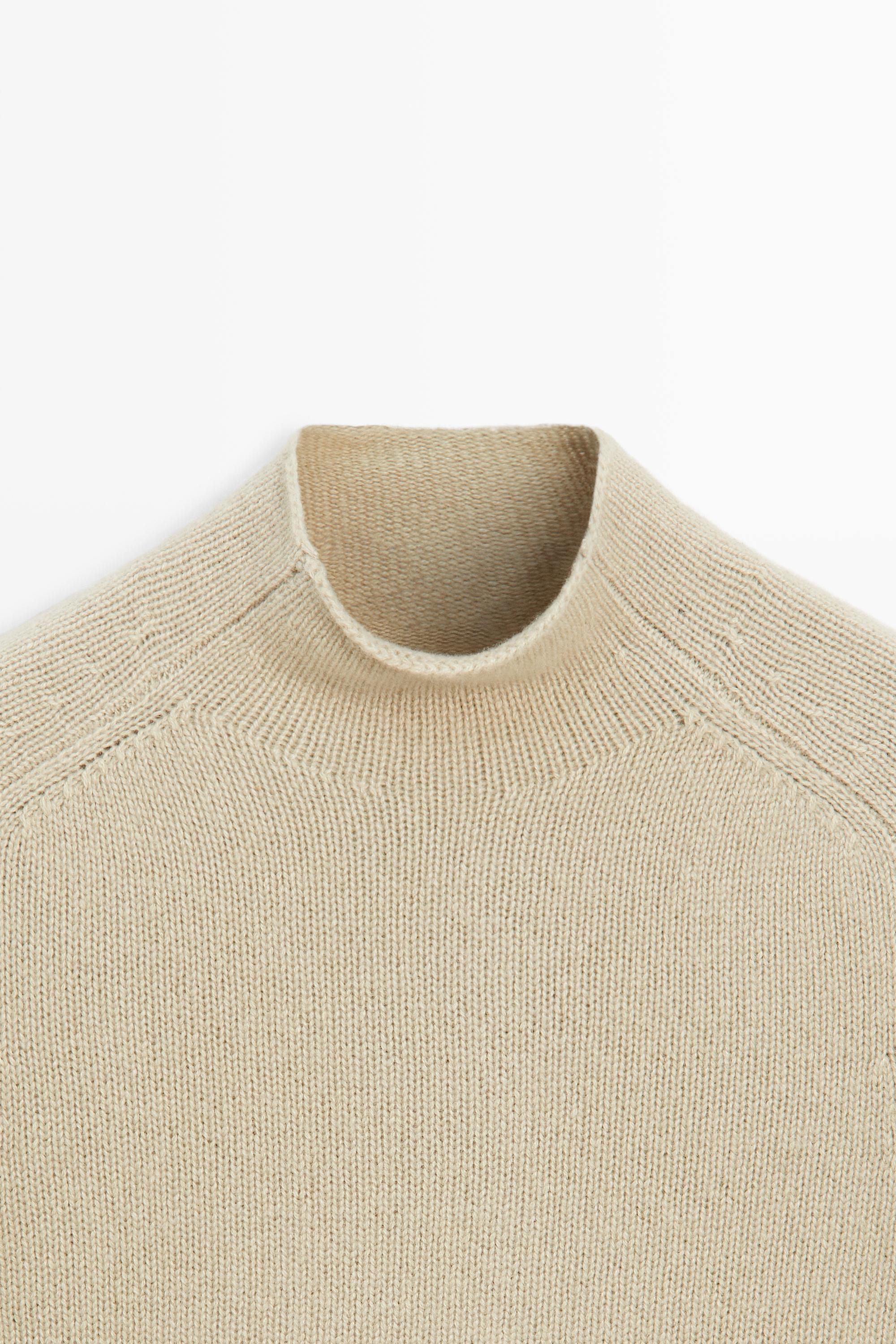 100% Cashmere Mock Turtleneck Sweater - MINK