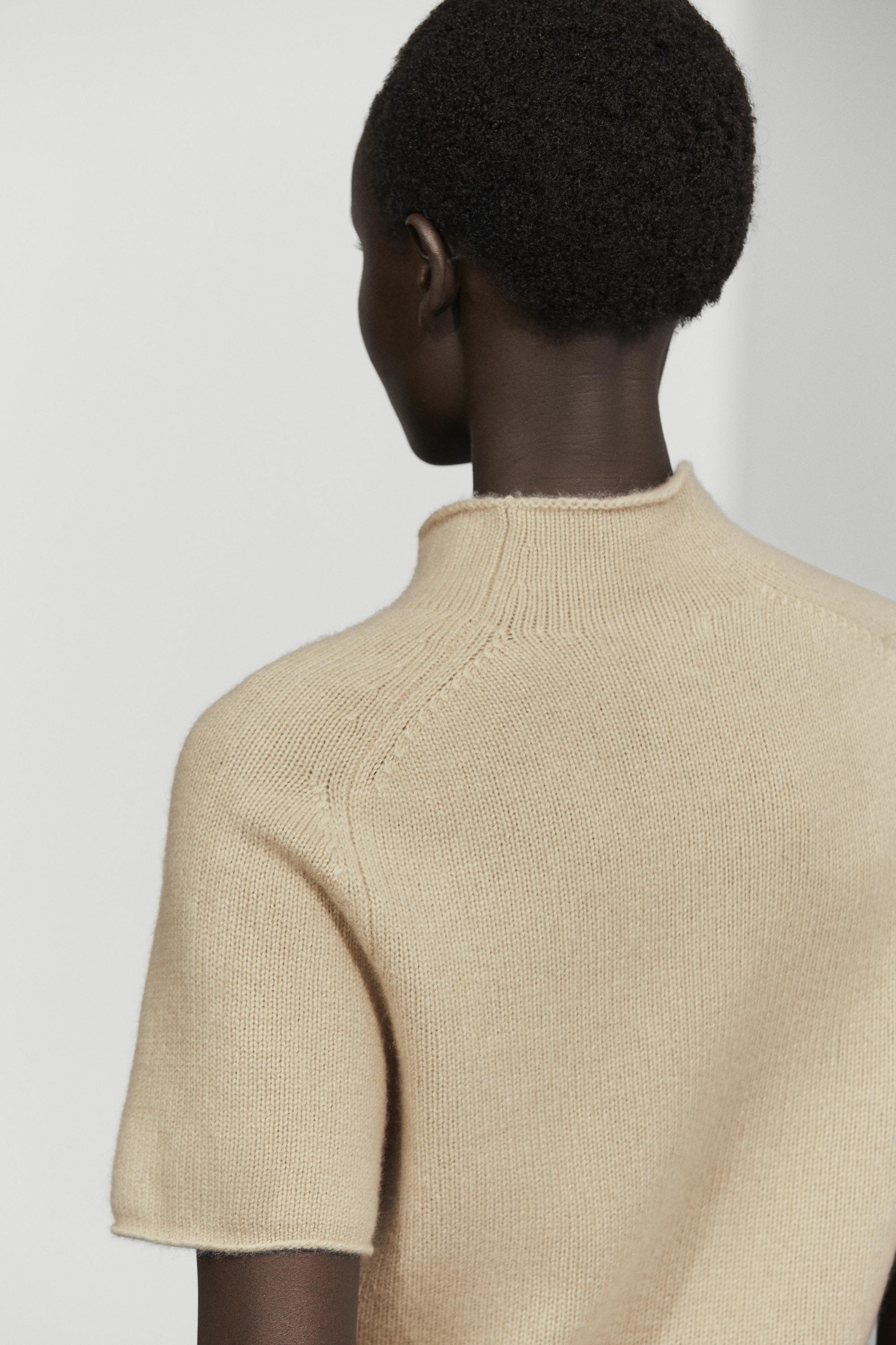 100% Cashmere Mock Turtleneck Sweater - MINK